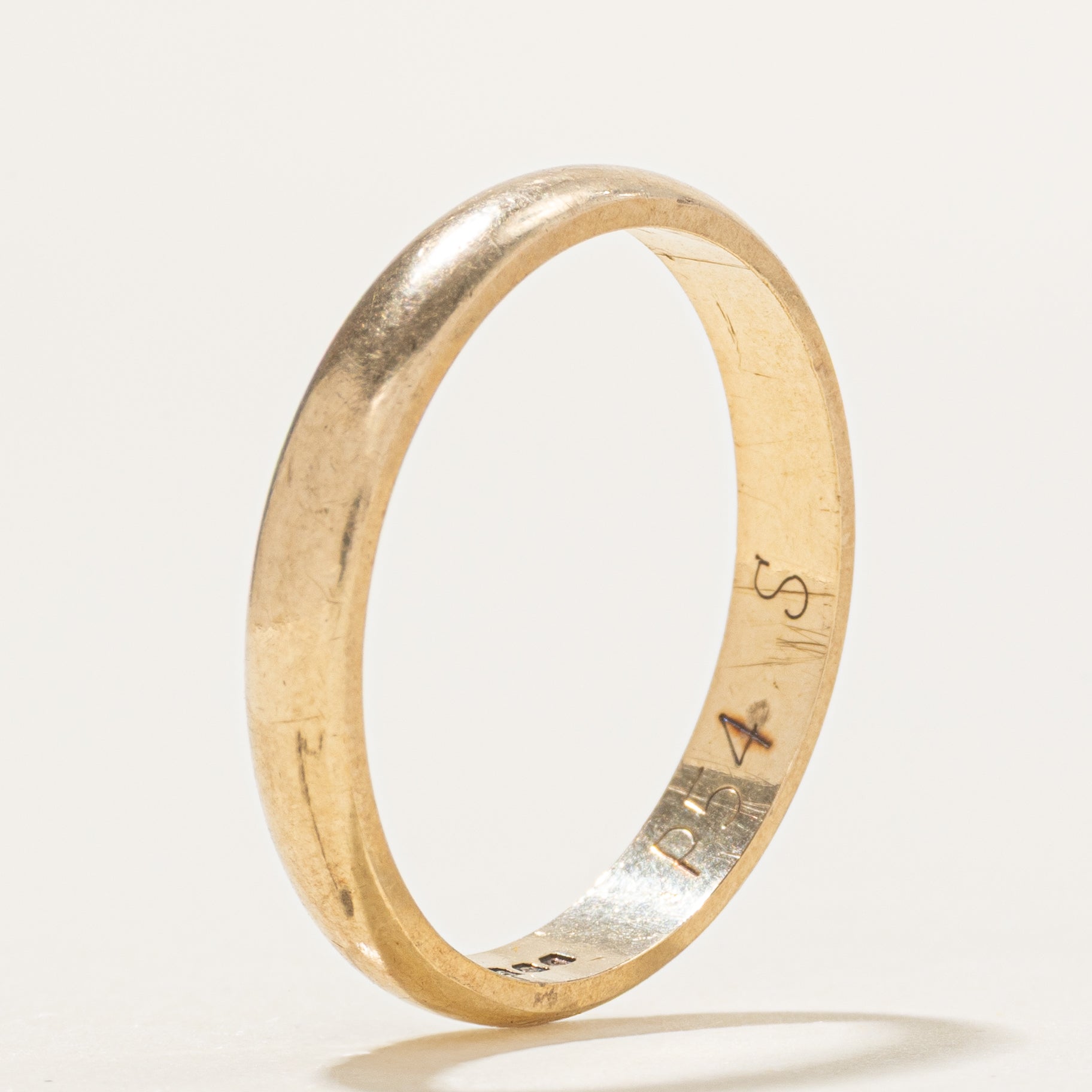 1977 London 9k Yellow Gold Plain Band | 3.5mm | SZ 8