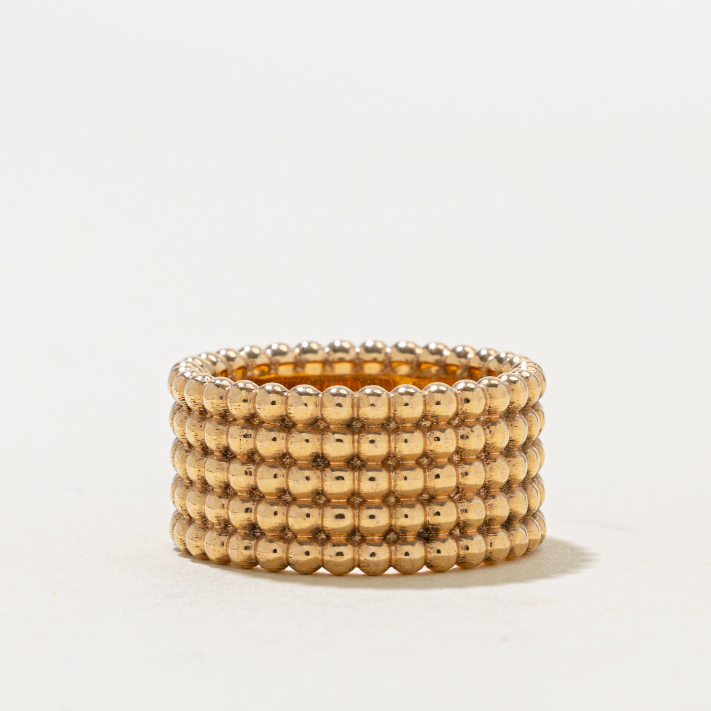 18k Rose Gold Bead Textured Band | 9.75mm | SZ 5.25