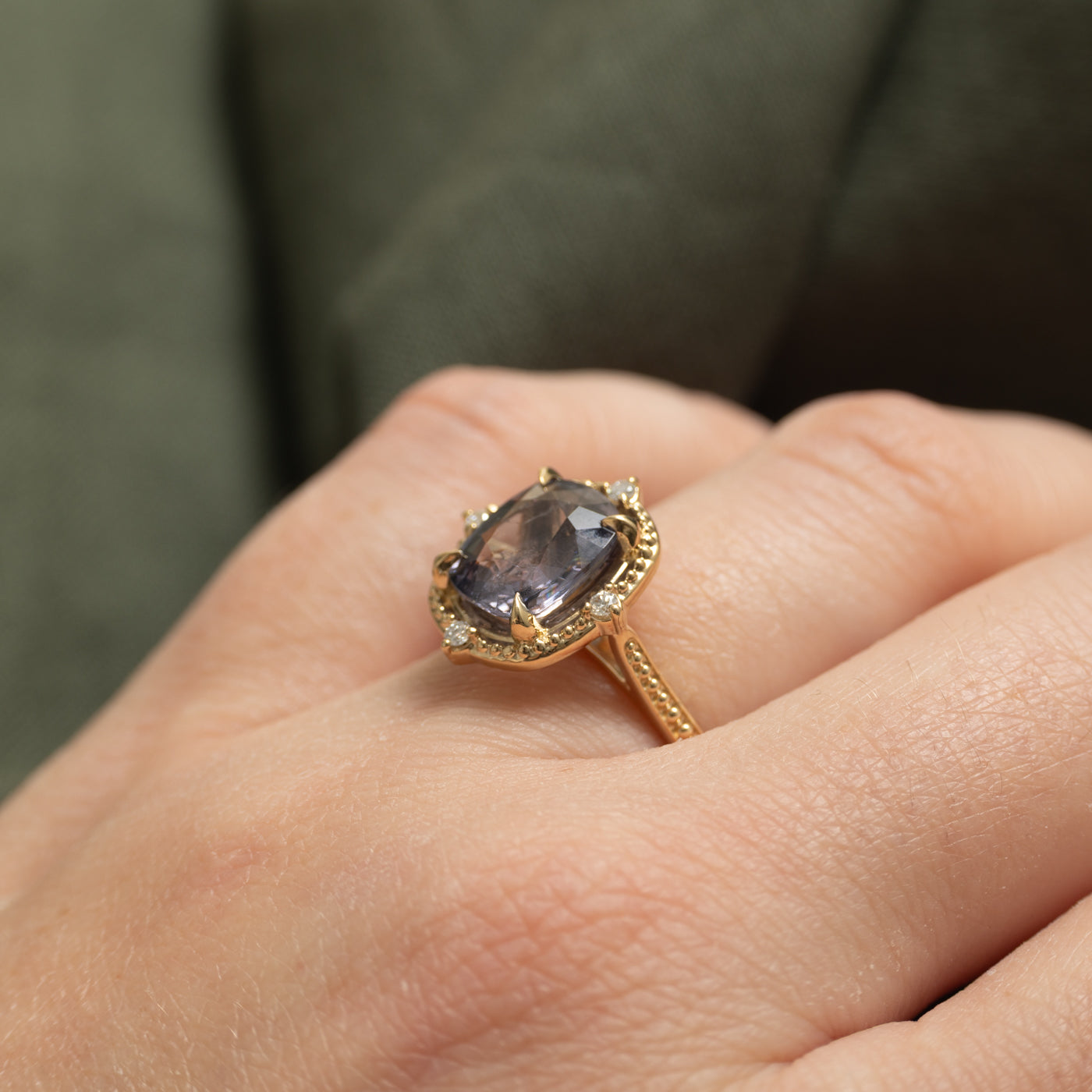 '100 Ways' Elongated Cushion Spinel & Diamond Ring | 3.18ct, 0.07ctw | SZ 6