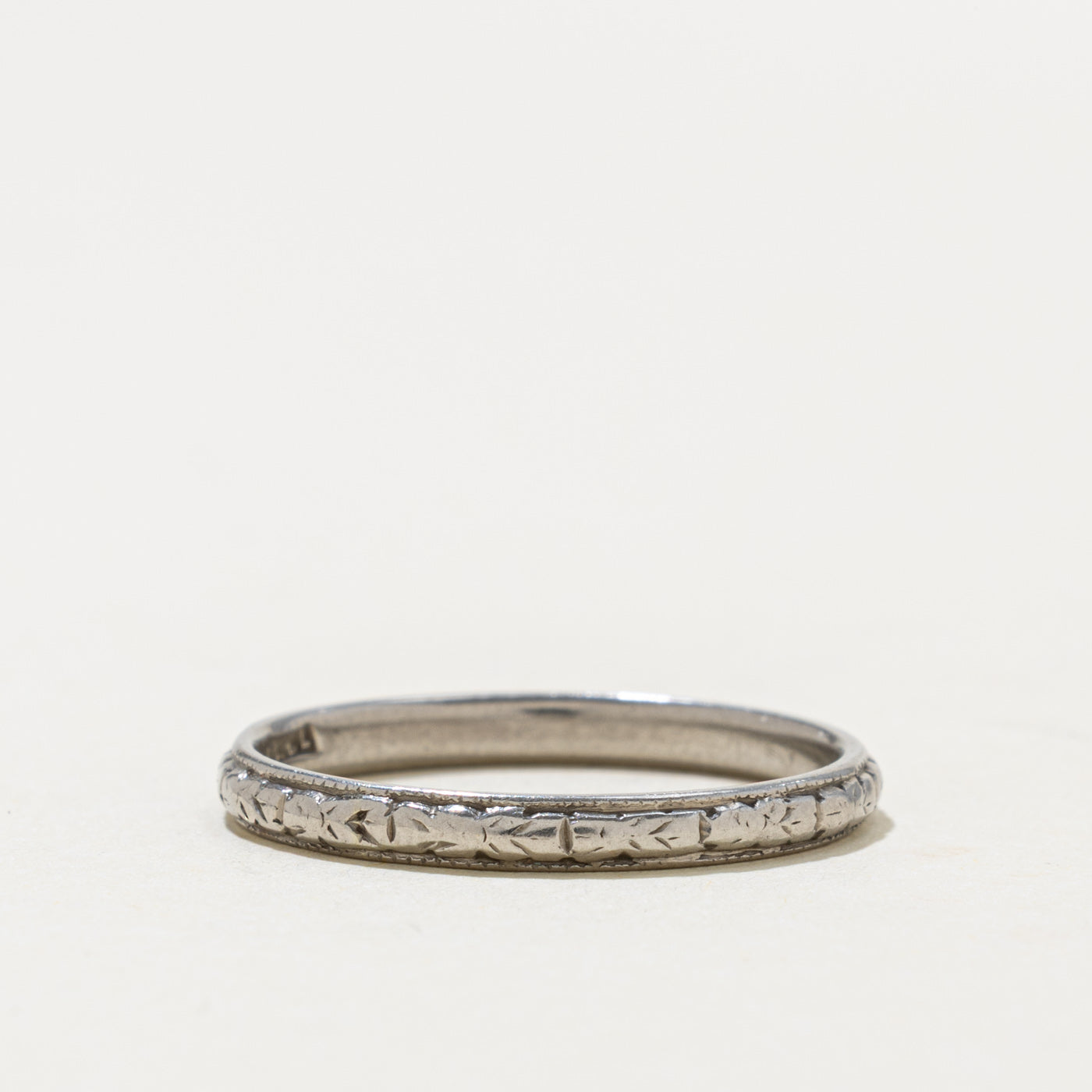 Palladium Engraved Floral Band | 2.50mm | SZ 8.75