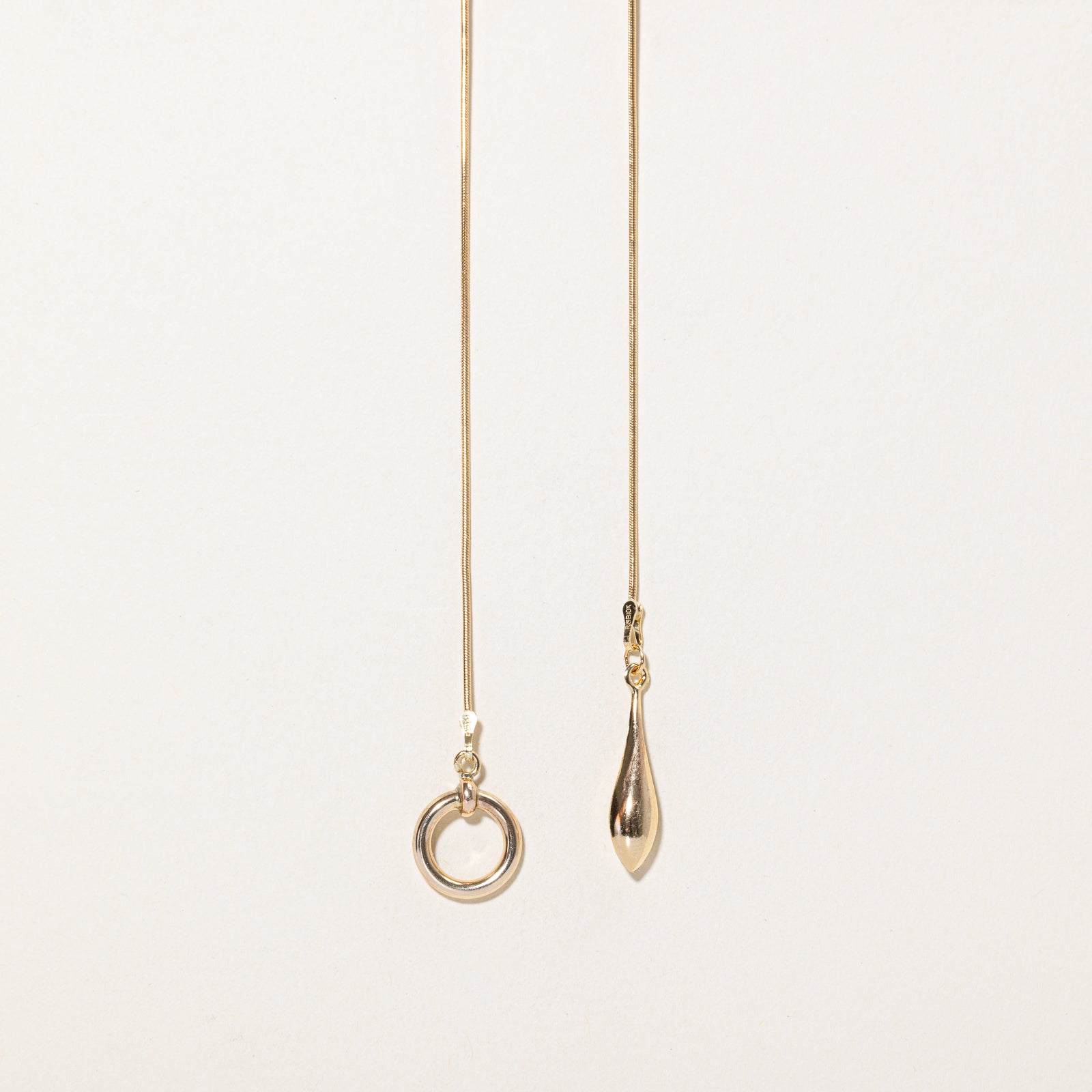 Canadian 10k Yellow Gold Snake Chain Lariat Necklace | 21.5"