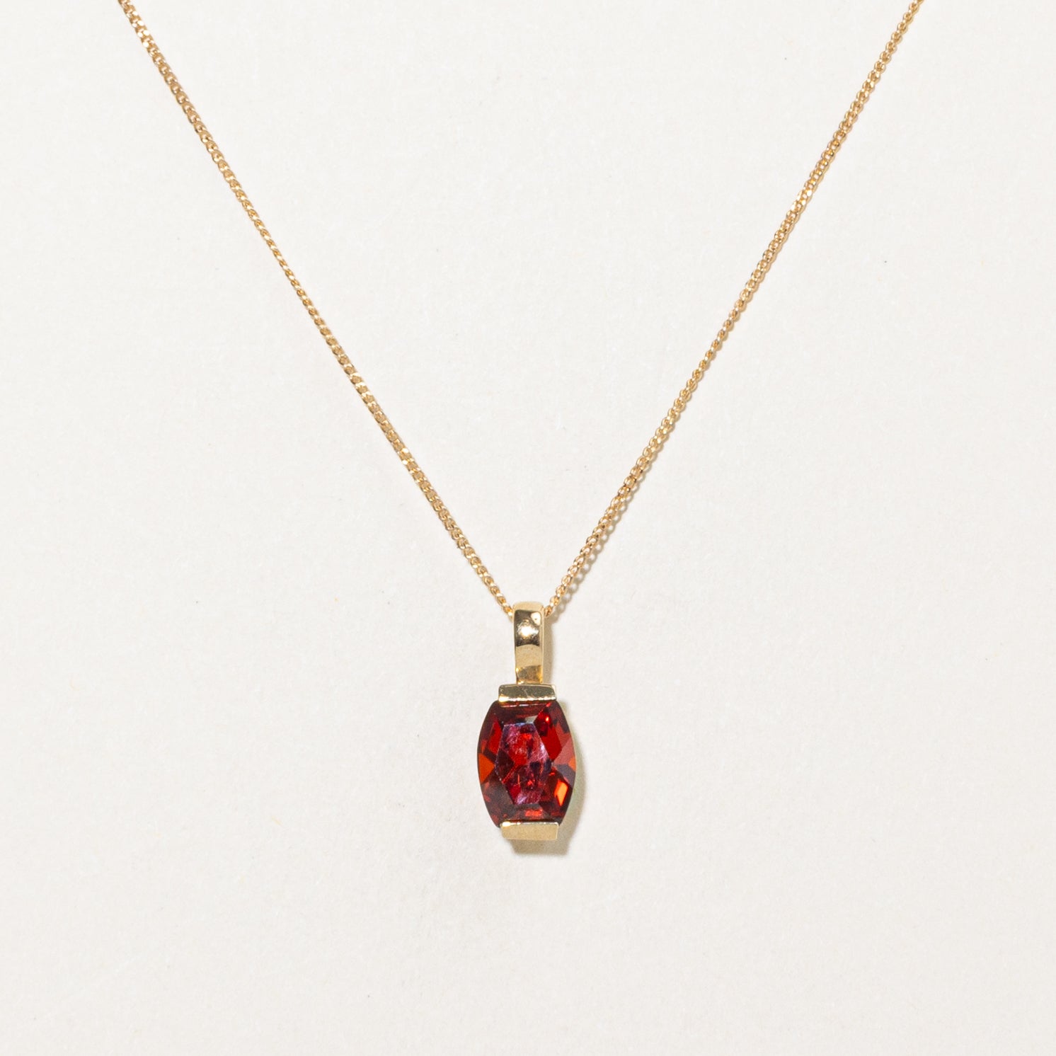 Cushion Cut Garnet Pendant Necklace | 1.80ct | 18"