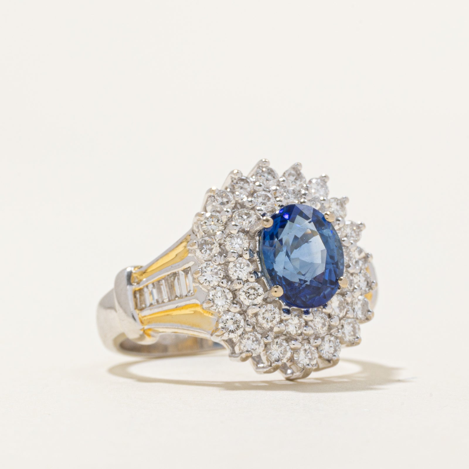 2.00ct Unheated Sapphire & Diamond Ring | 2.00ct | 3.09ctw | SZ 7