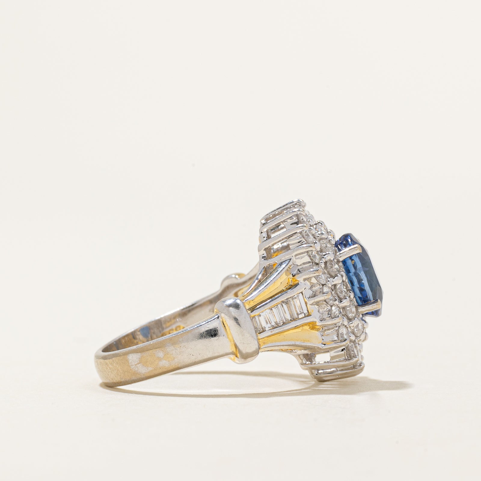 2.00ct Unheated Sapphire & Diamond Ring | 2.00ct | 3.09ctw | SZ 7
