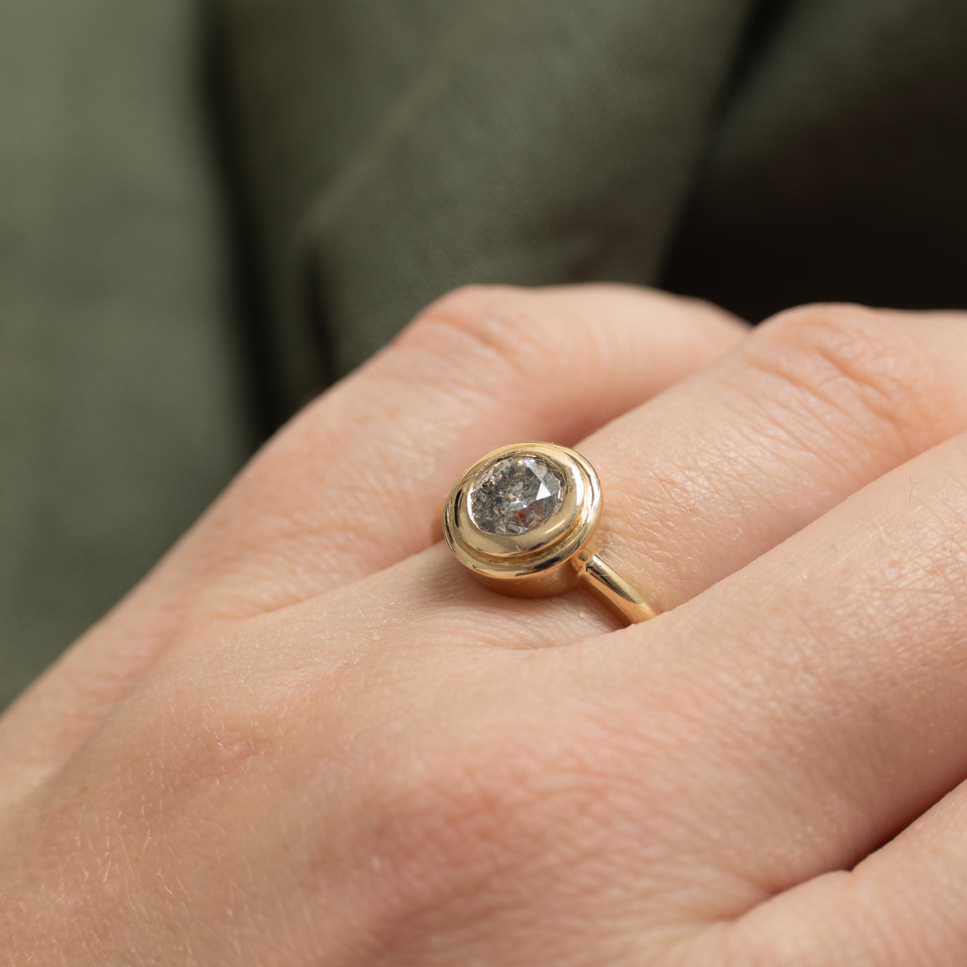 '100 Ways' GIA Bezel Set Salt and Pepper Diamond Ring | 1.00ct | SZ 7