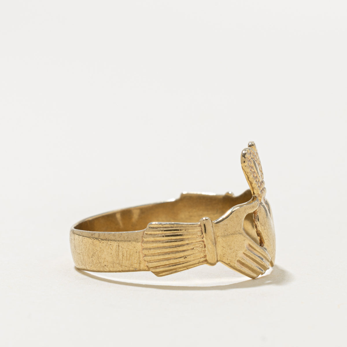 Dublin 9k Yellow Gold Claddagh Ring | SZ 11.5