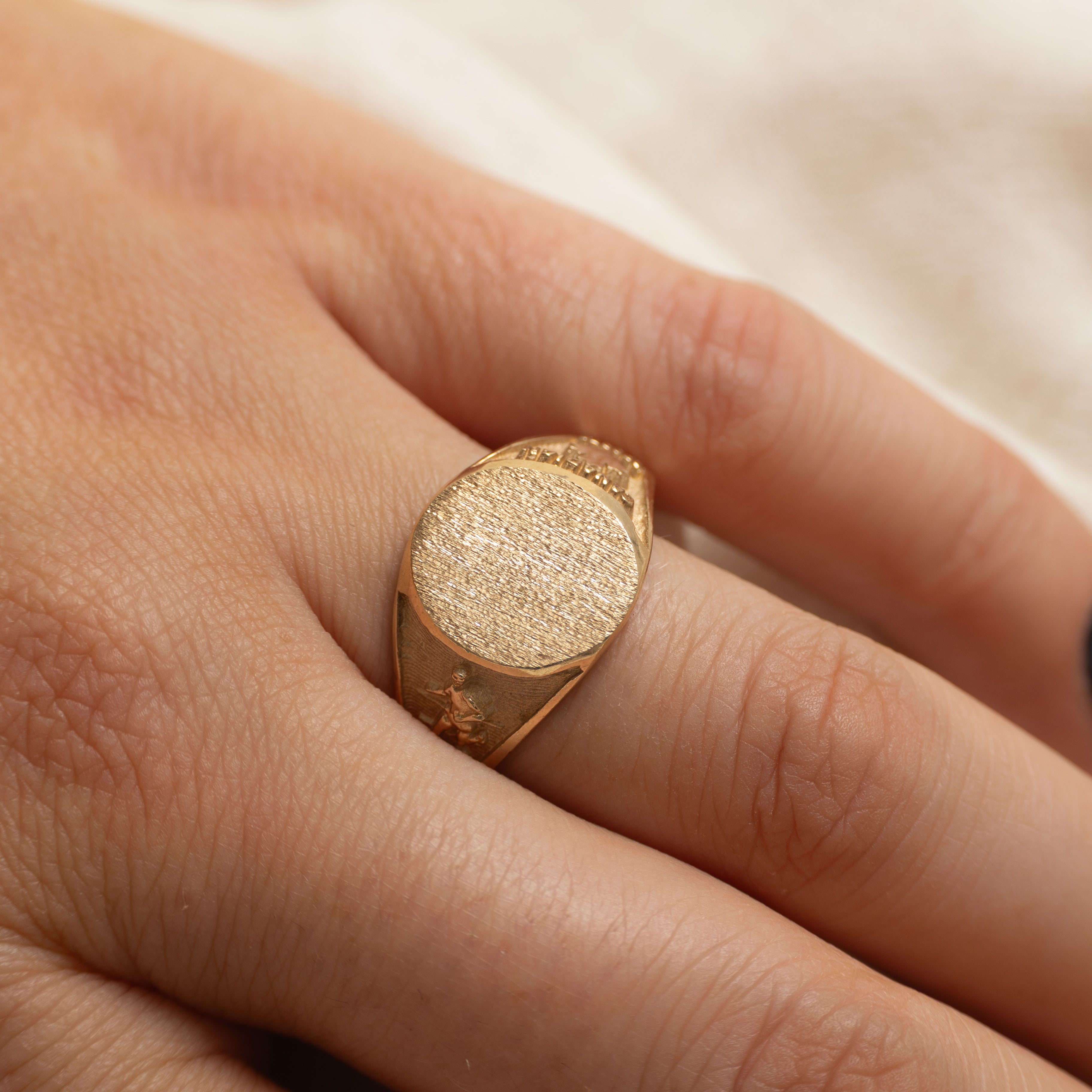 10K "Canadian Sports" Soccer Signet Ring | SZ 10