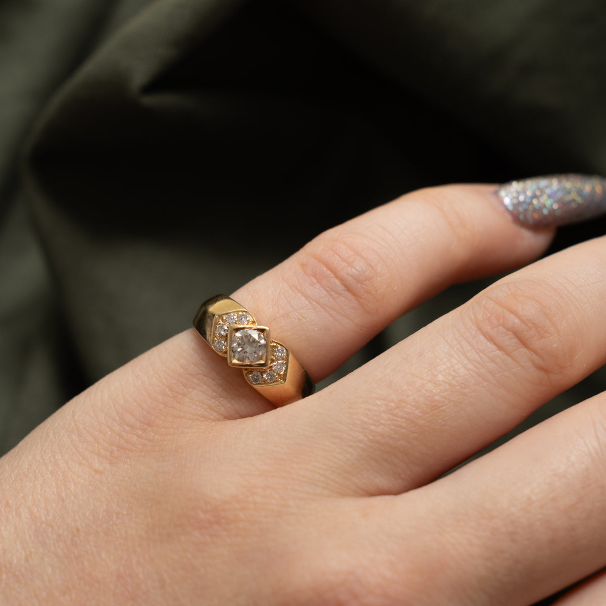14k Diamond Geometric Bow Ring | 0.50ctw | SZ 5