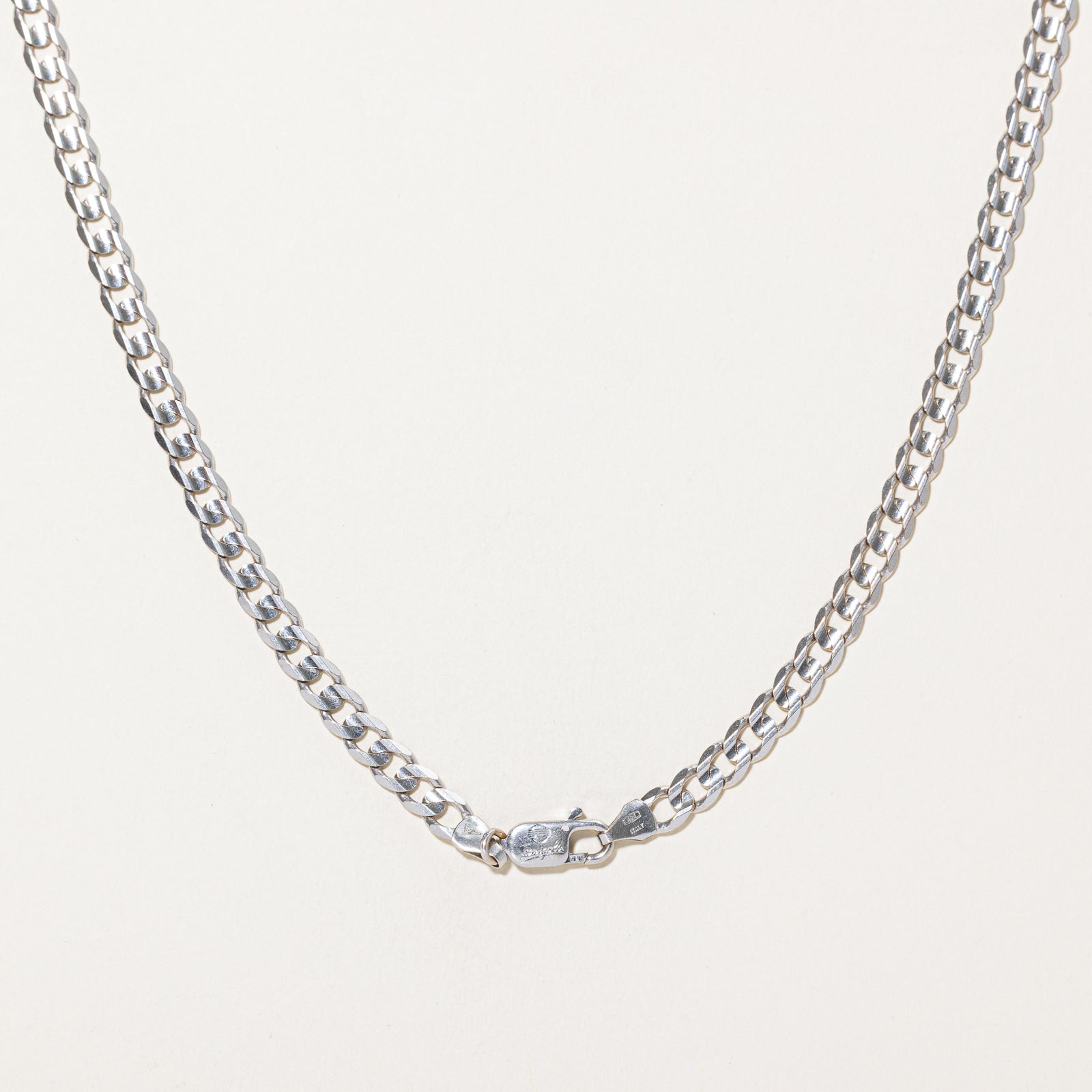Italian 14k White Gold Curb Link Chain | 21.5"