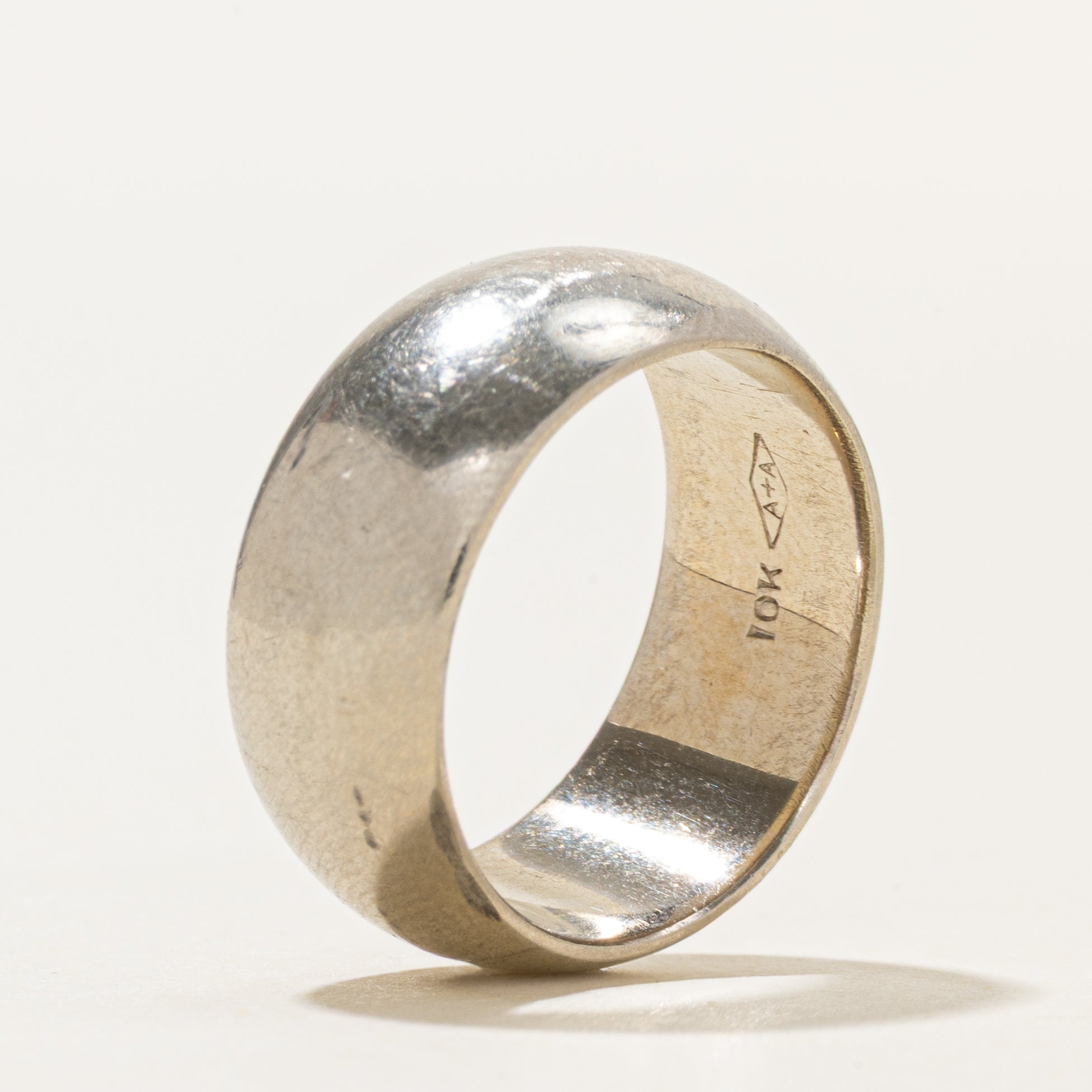 10K White Gold Band | 8mm | SZ 5.25