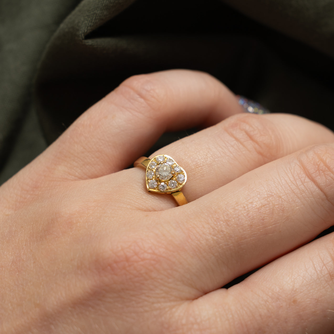 14k Diamond Halo Heart Ring | 0.45ctw | SZ 4.75