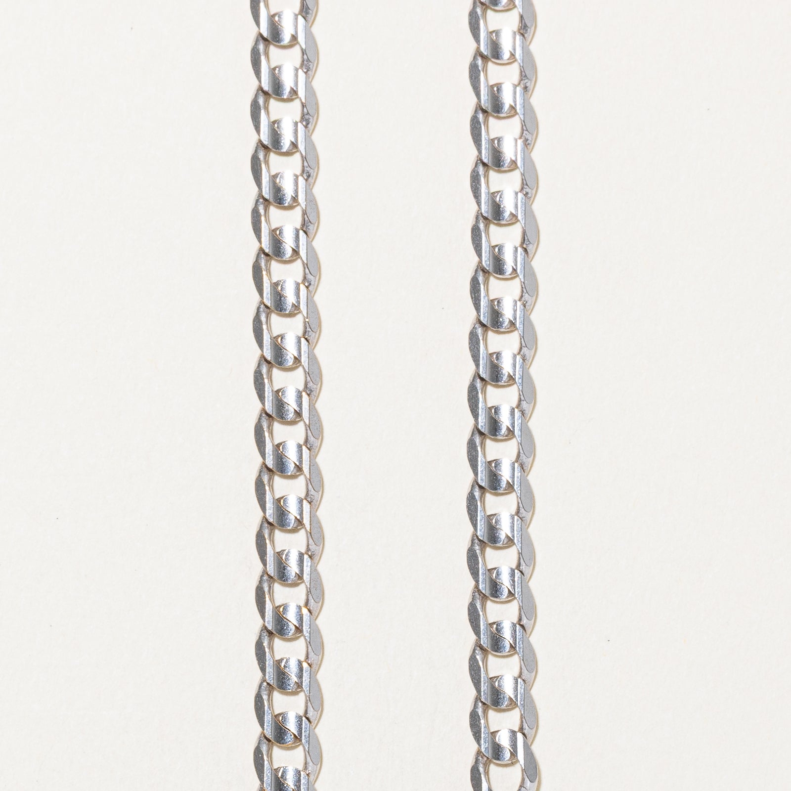 Italian 14k White Gold Curb Link Chain | 21.5"
