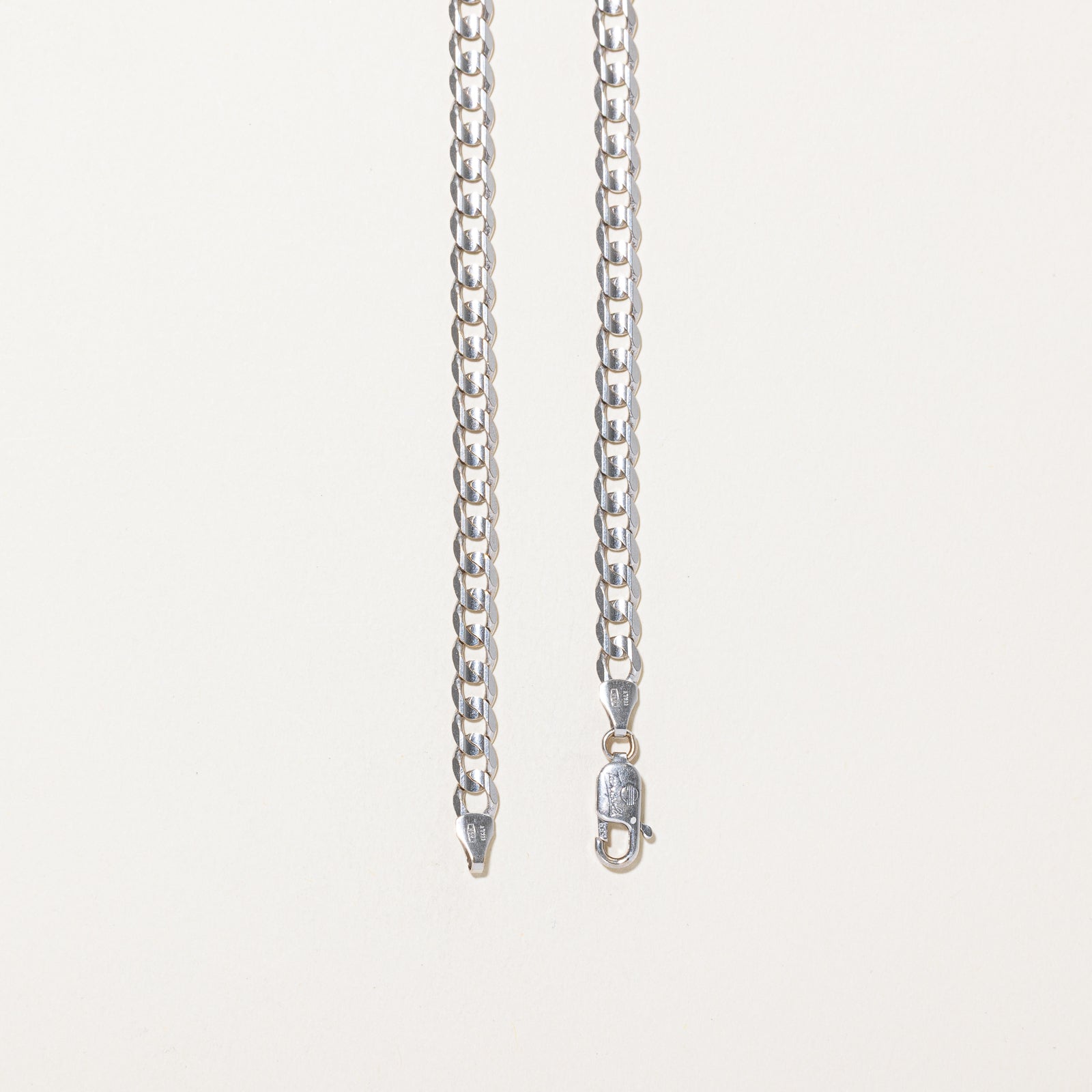 Italian 14k White Gold Curb Link Chain | 21.5"