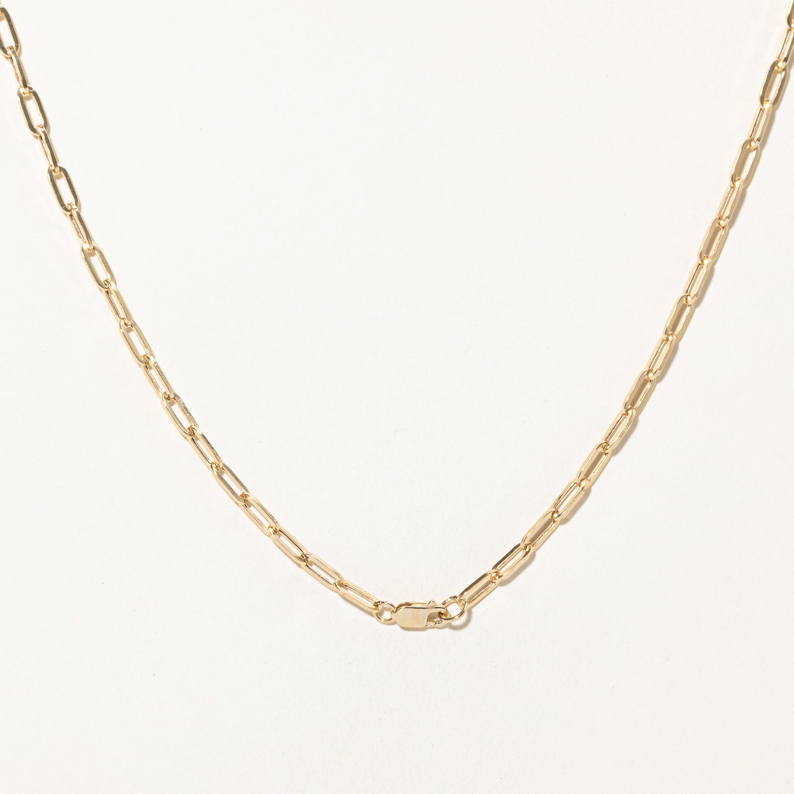18k Yellow Gold Paperclip Chain | 15"