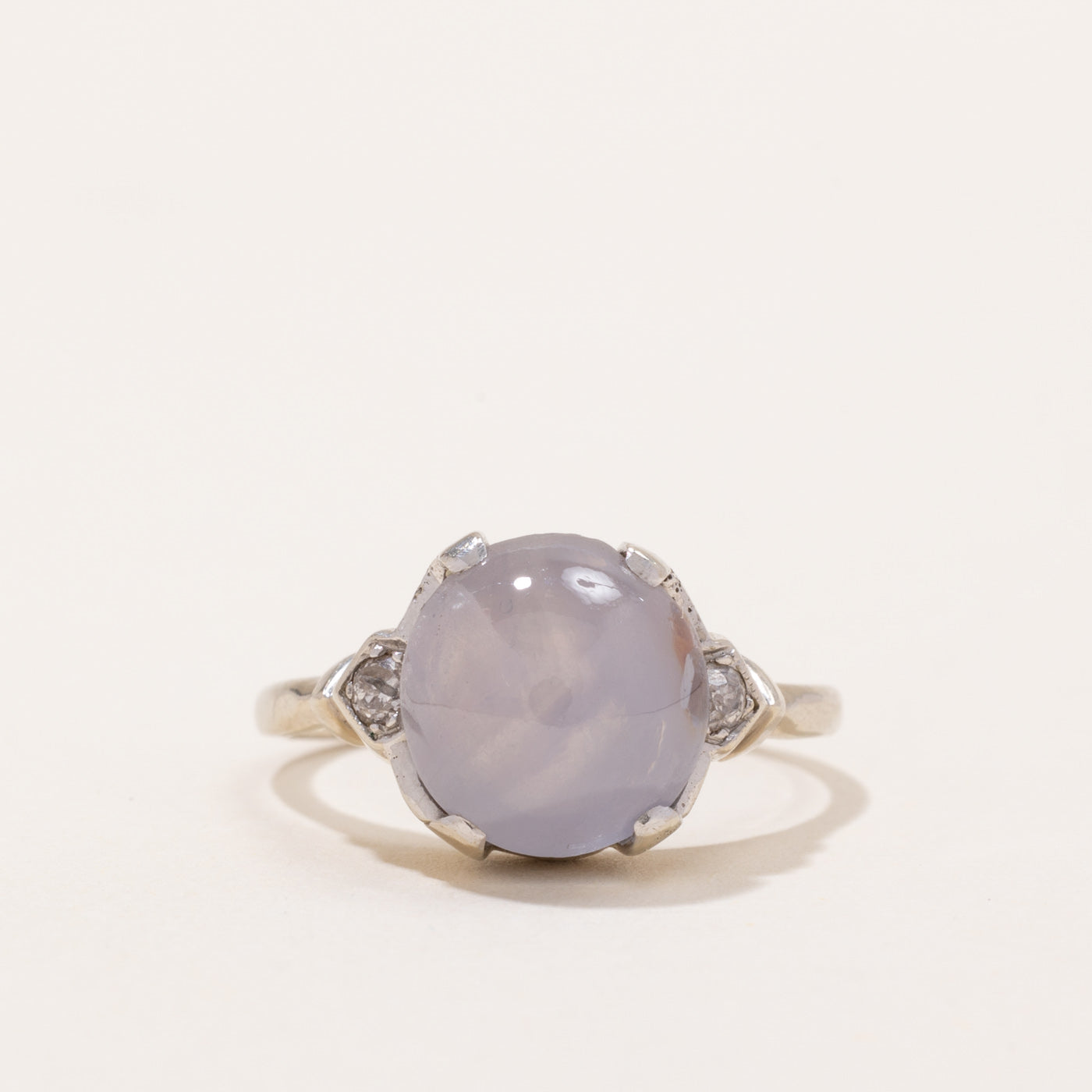 Vintage Natural Star Sapphire & Old-cut Diamond Ring | 8.50ct, 0.08ctw | SZ 6.5 |