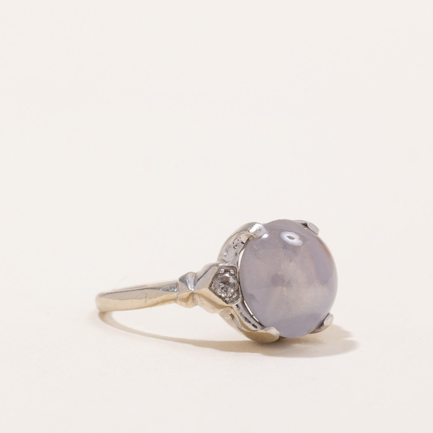 Vintage Natural Star Sapphire & Old-cut Diamond Ring | 8.50ct, 0.08ctw | SZ 6.5 |