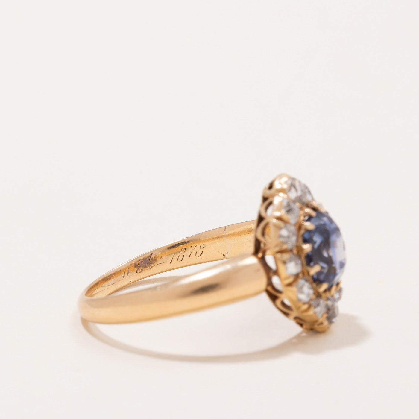 Victorian Colour Changing Sapphire & Diamond Navette Ring | 1.95ct, 0.89ctw | SZ 8.5 |