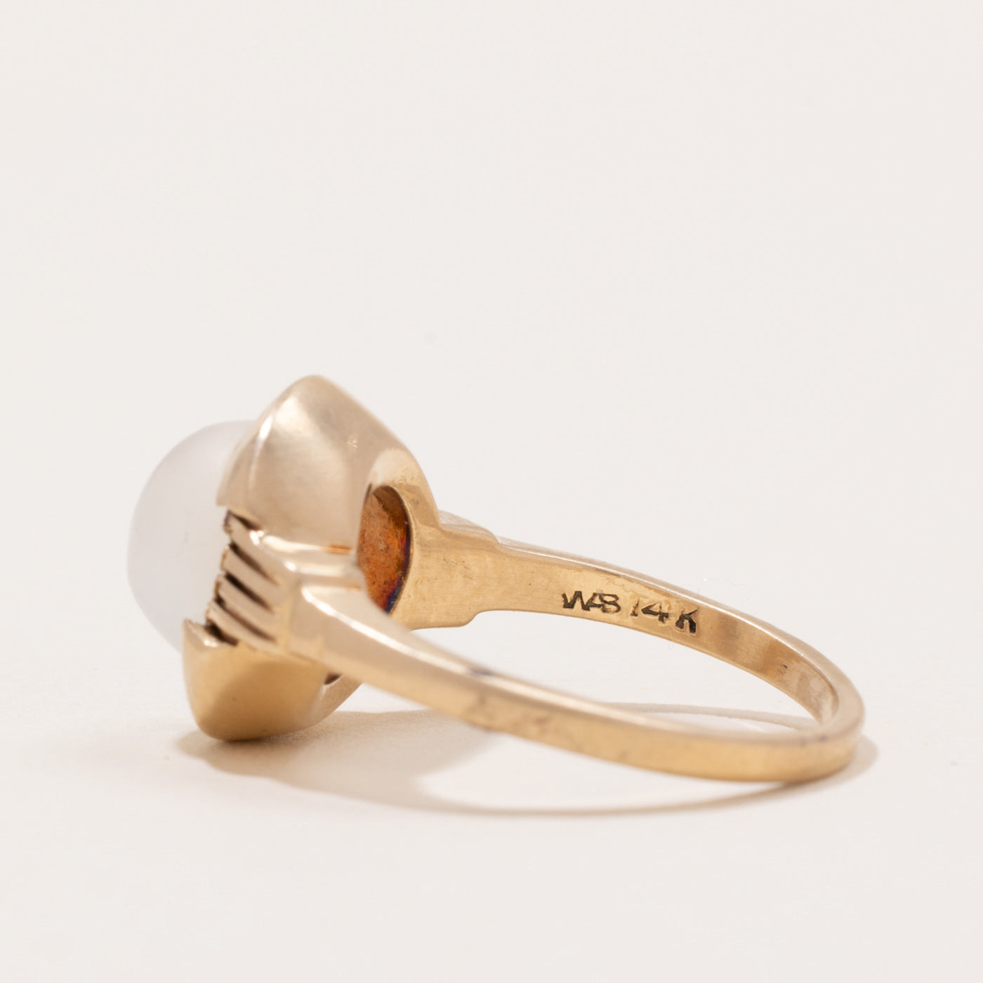 Bague ancienne Art Déco en pierre de lune | 2,20 ct | Taille 4,25 |
