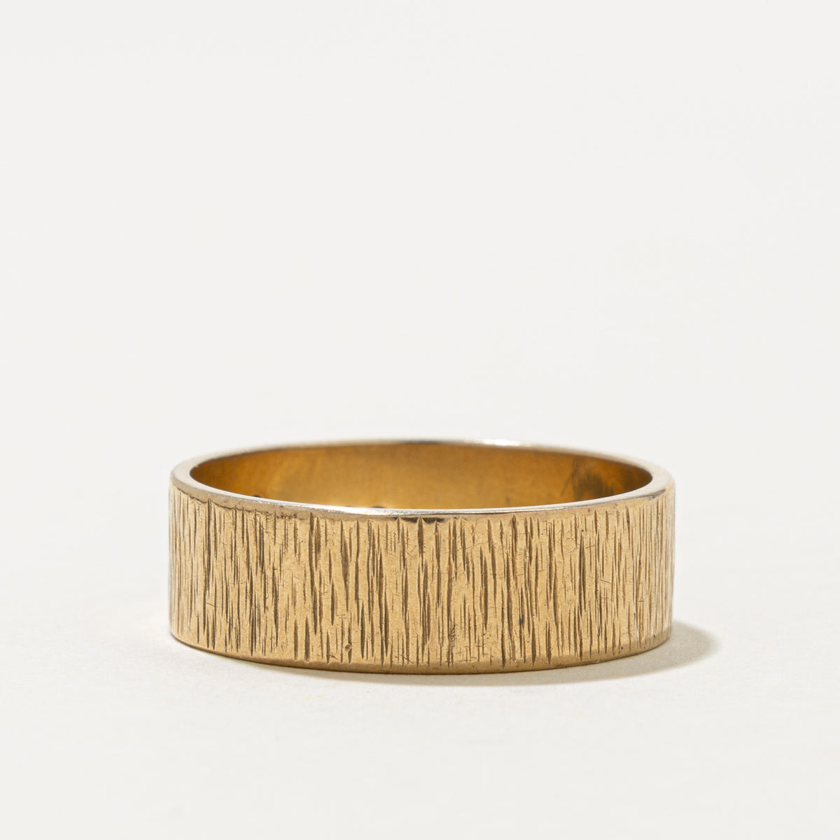 1968 London 9k Yellow Gold Textured Band | 6.65mm | SZ 9.25