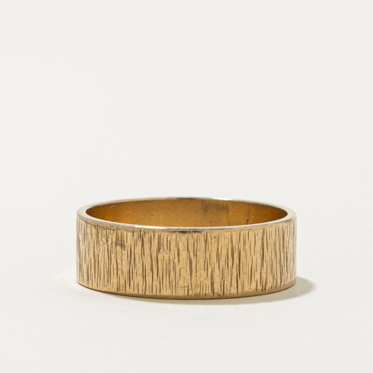 1968 London 9k Yellow Gold Textured Band | 6.65mm | SZ 9.25