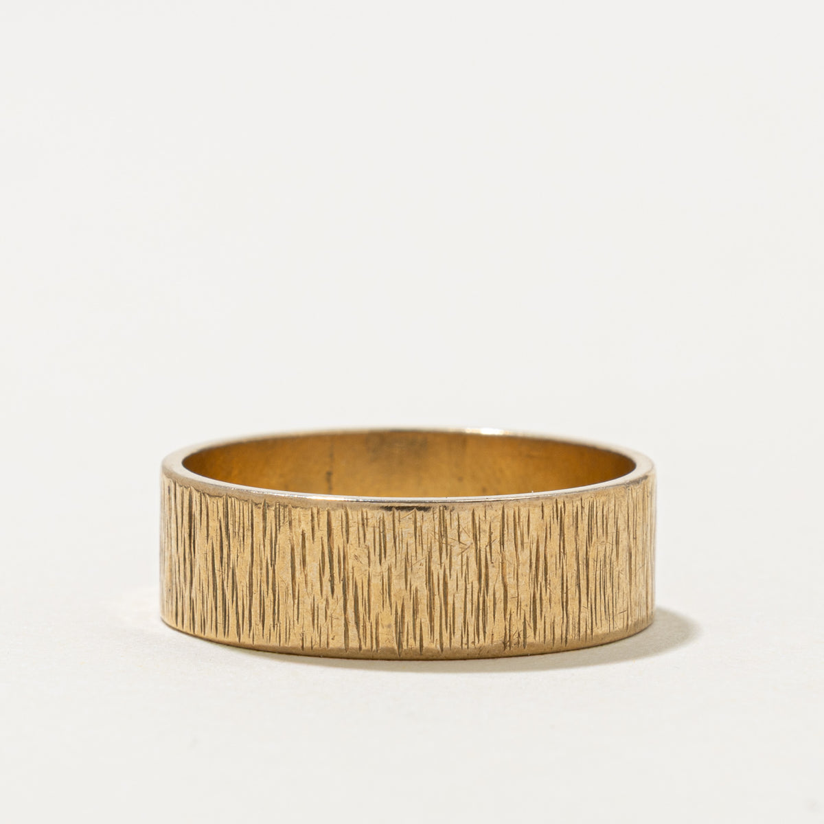 1968 London 9k Yellow Gold Textured Band | 6.65mm | SZ 9.25