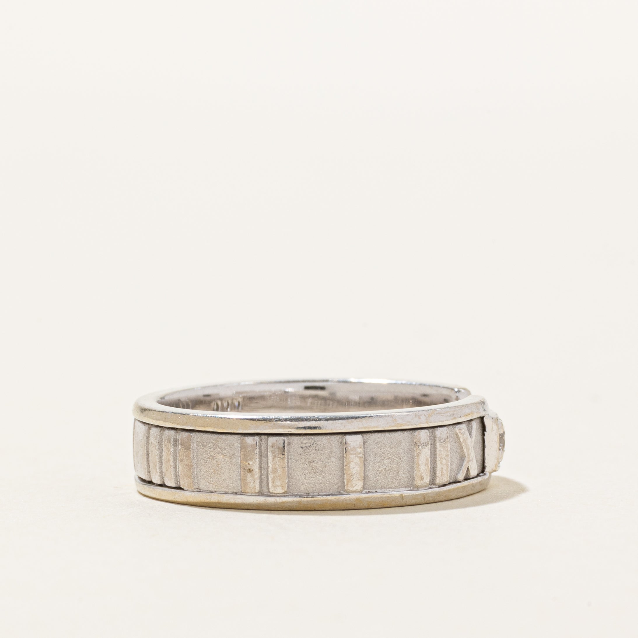 'Tiffany & Co' 1995 Italian 18k Diamond Atlas Ring | 0.18ctw | SZ 7