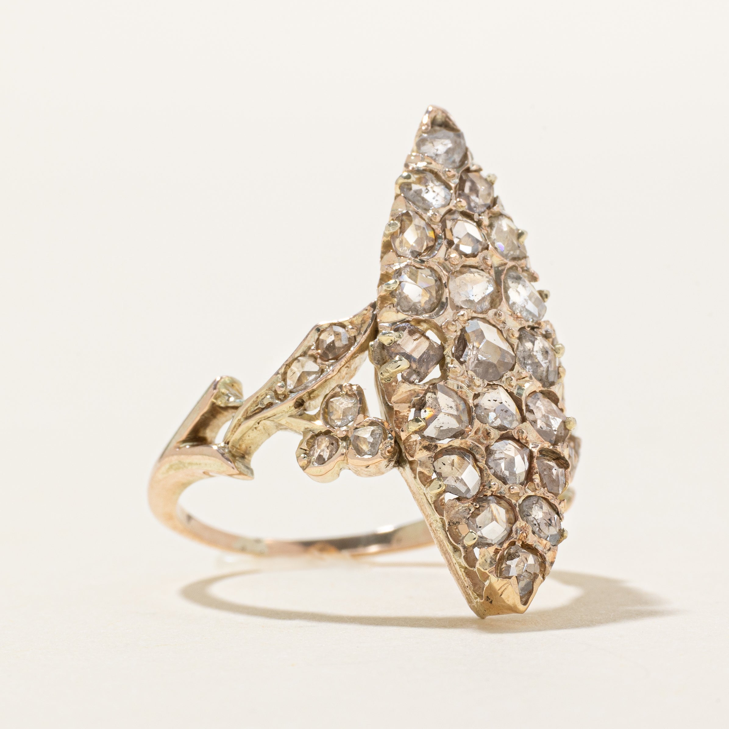 Edwardian Diamond Cluster Navette Ring | 1.00ctw | SZ 7.5