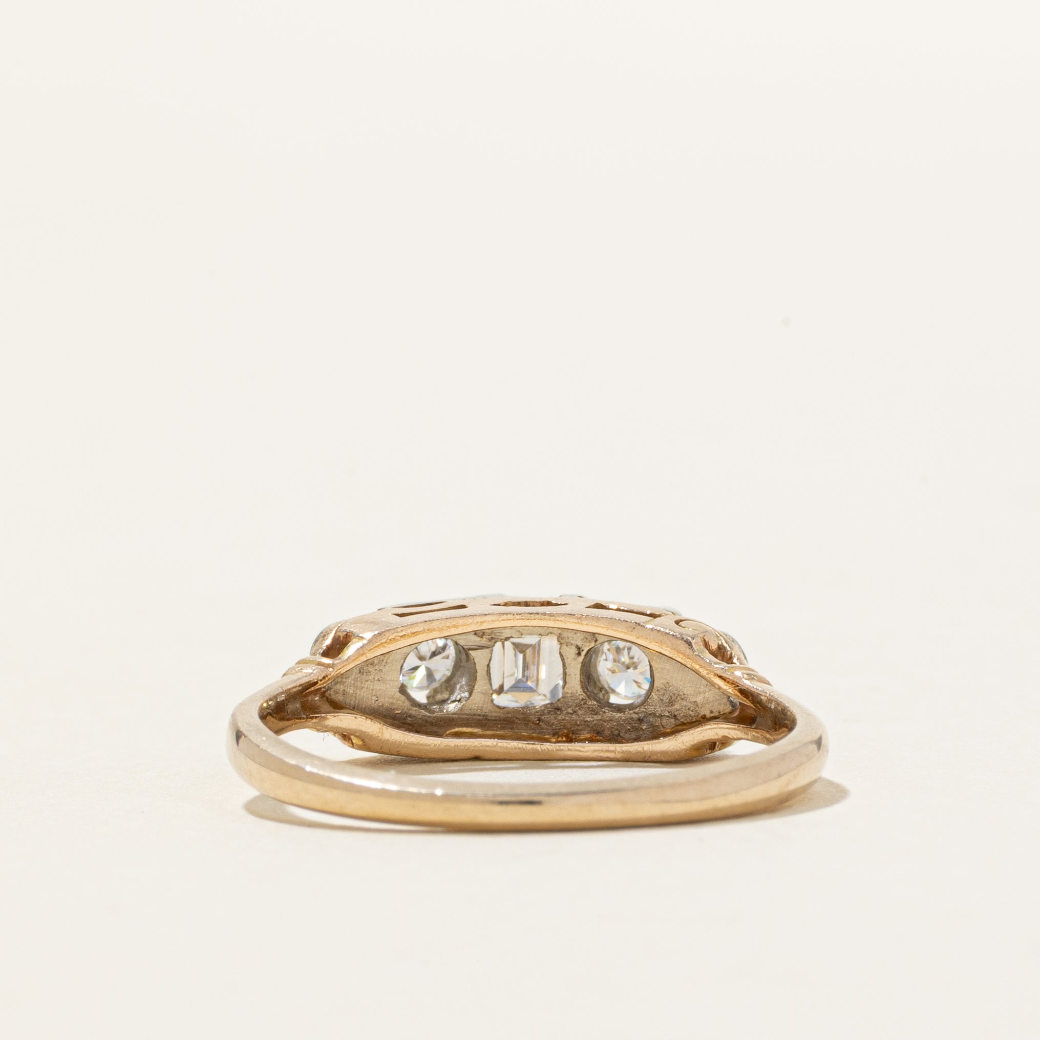 Bague vintage trois diamants | 0,47 ct au total | Taille 7