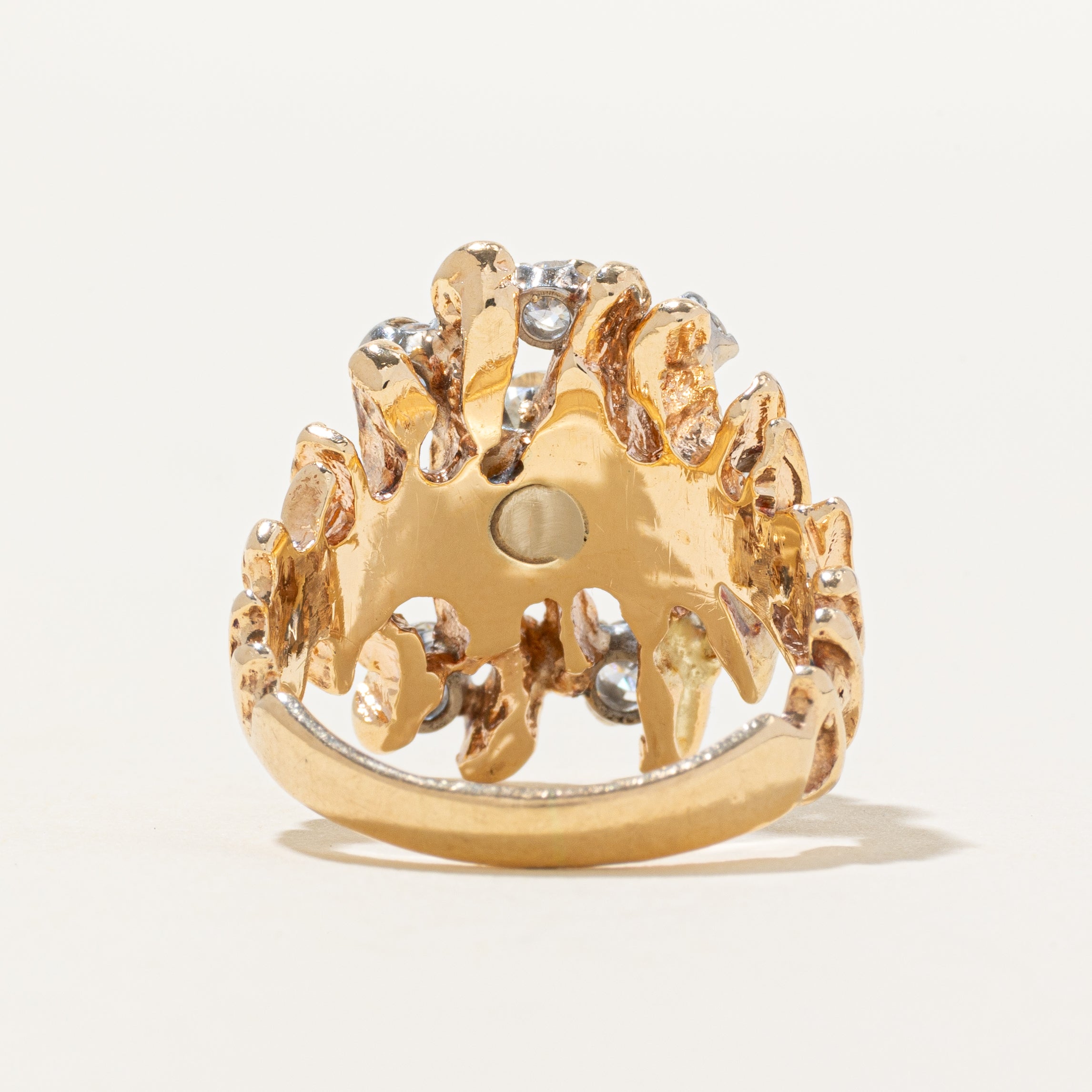 Scattered Diamond Textured Cocktail Ring | 1.50ctw | SZ 7.25