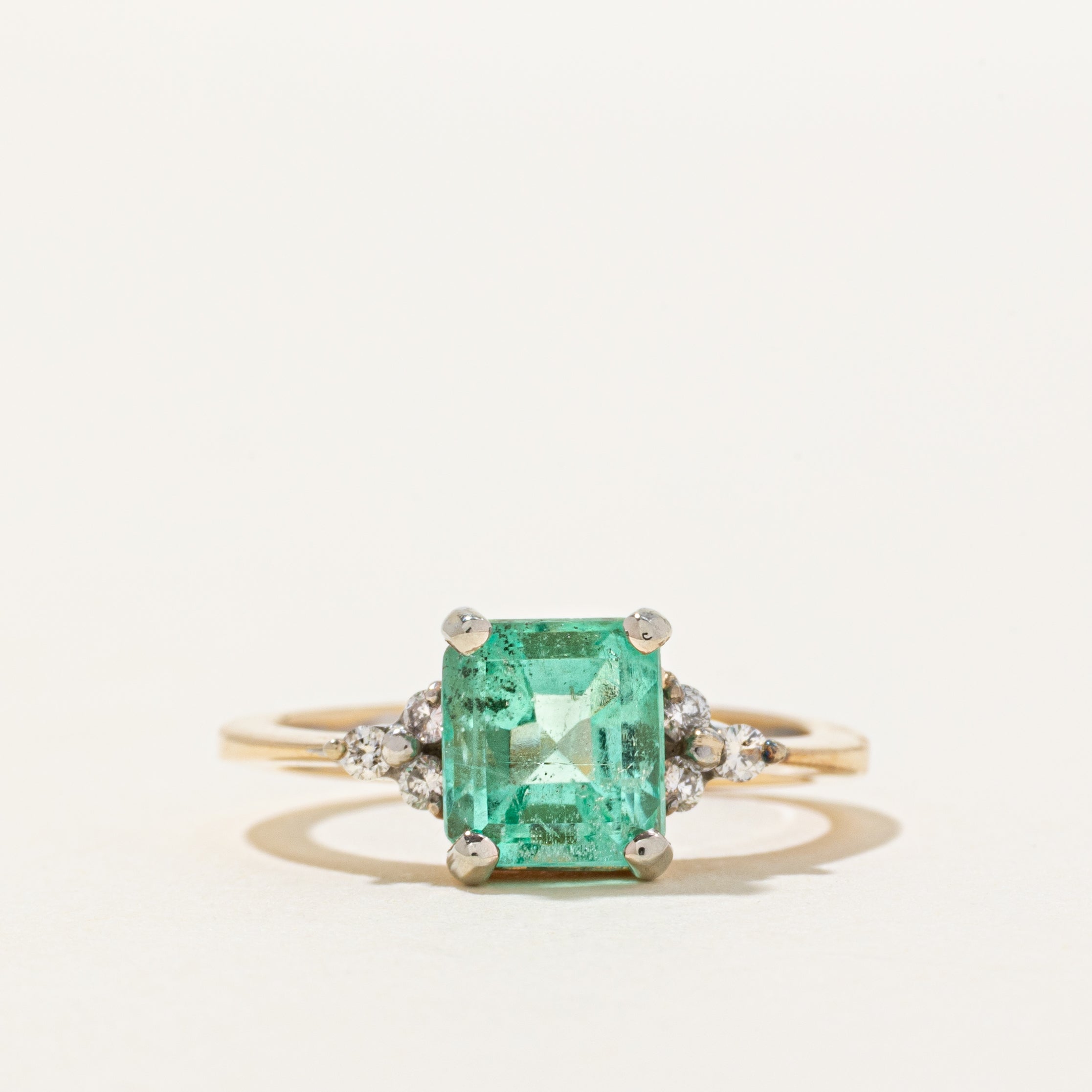 Emerald & Diamond Accented Ring | 1.75ct, 0.09ct | SZ 6