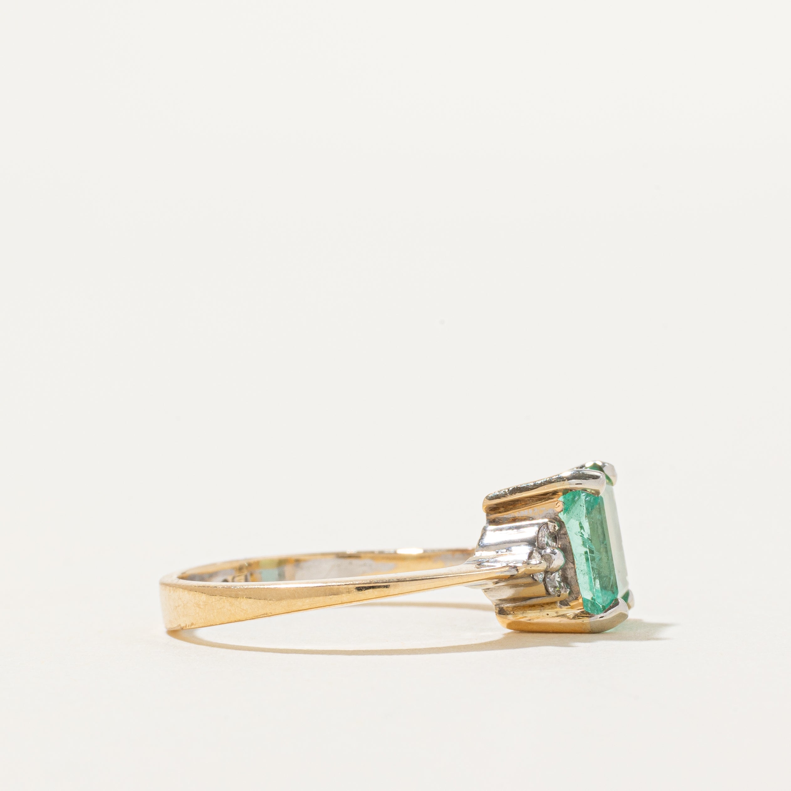 Emerald & Diamond Accented Ring | 1.75ct, 0.09ct | SZ 6