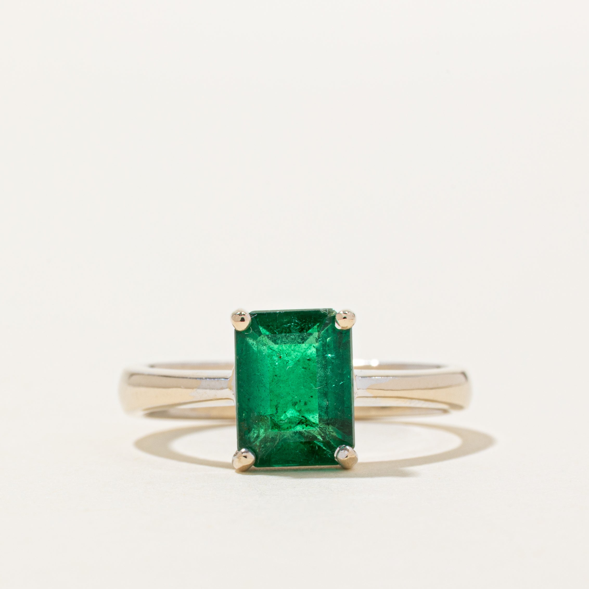 18k Solitaire Vivid Green Emerald Ring | 2.40ct | SZ 8.5