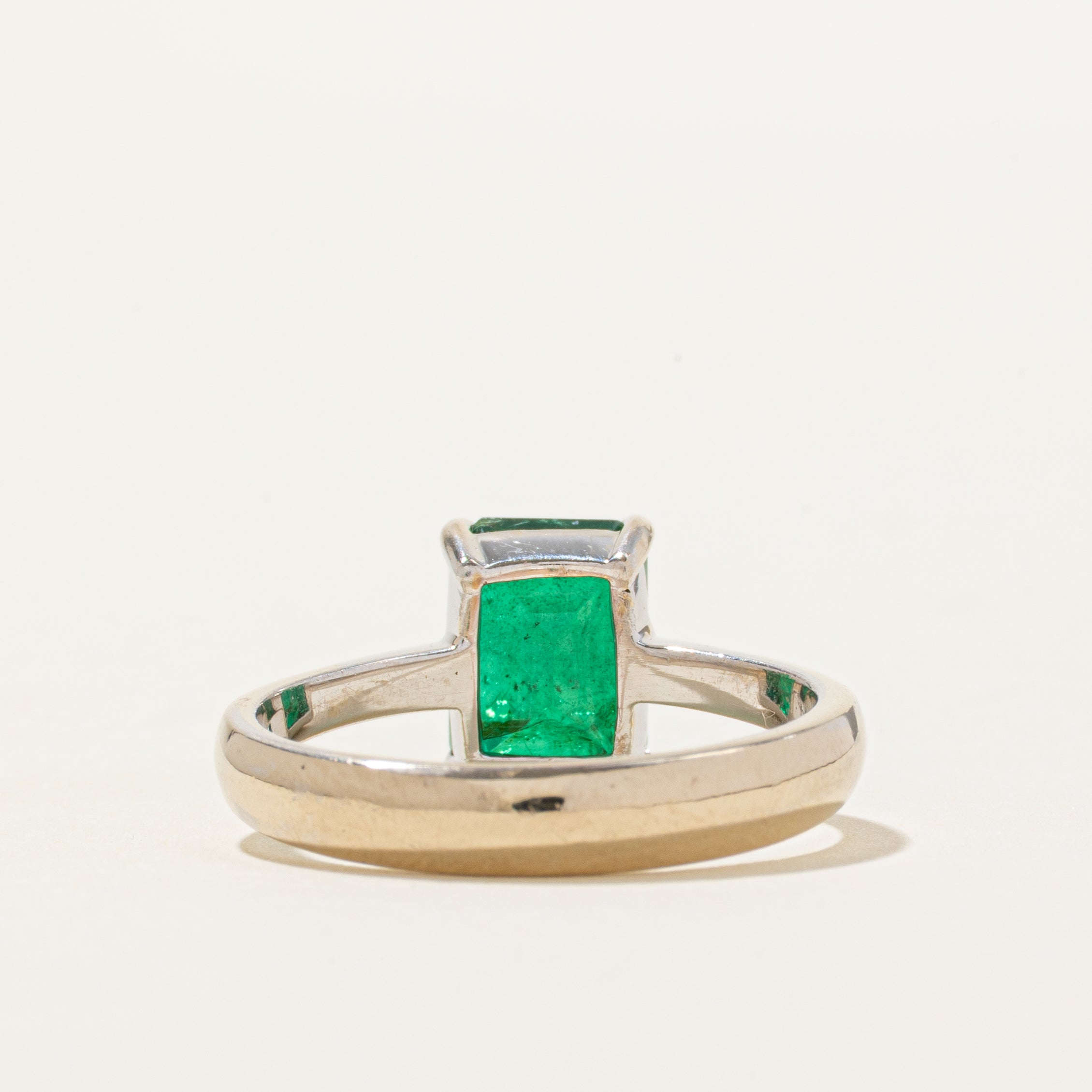 18k Solitaire Vivid Green Emerald Ring | 2.40ct | SZ 8.5