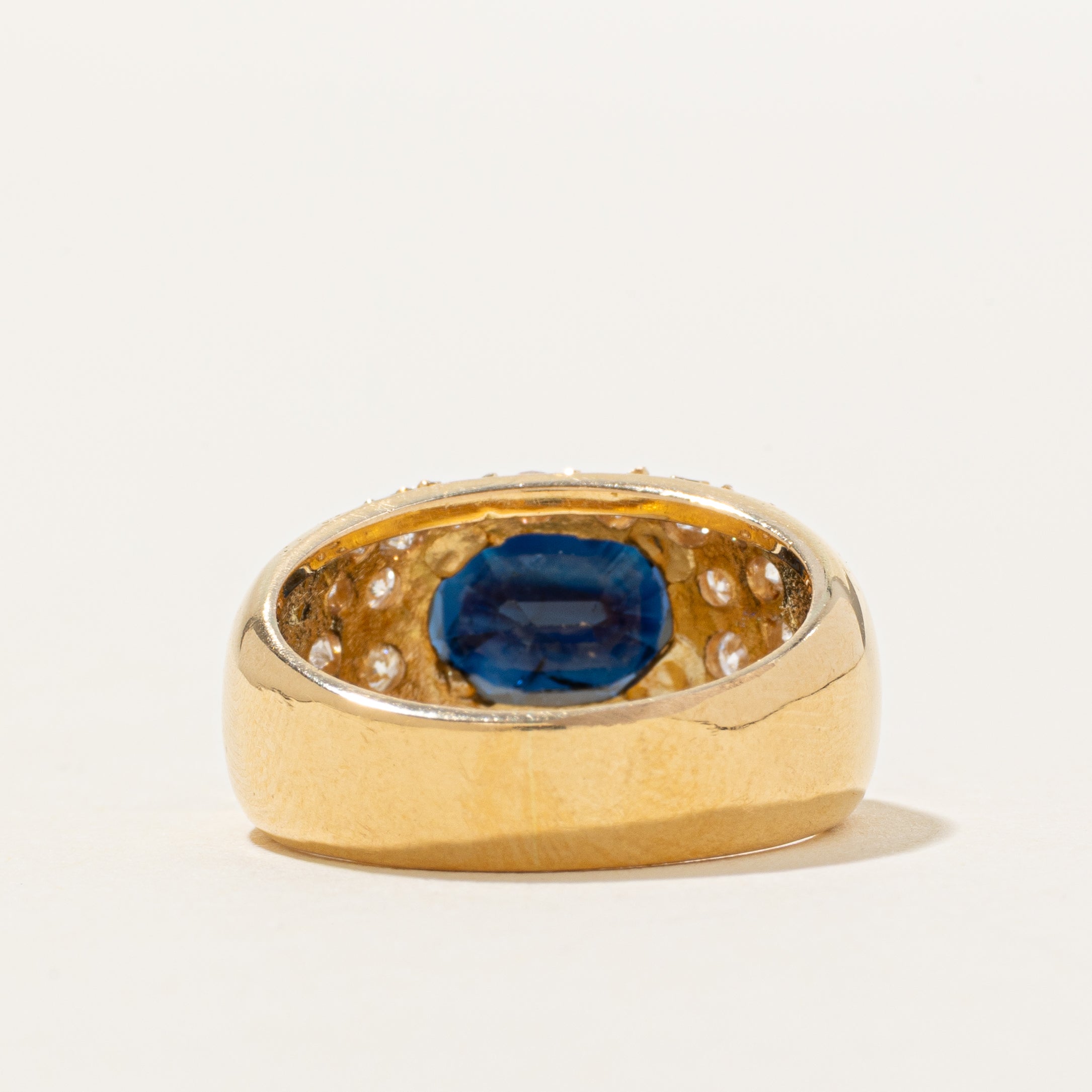 18k East West Sapphire & Diamond Chunky Ring | 2.00ct, 0.60ctw | SZ 5.75