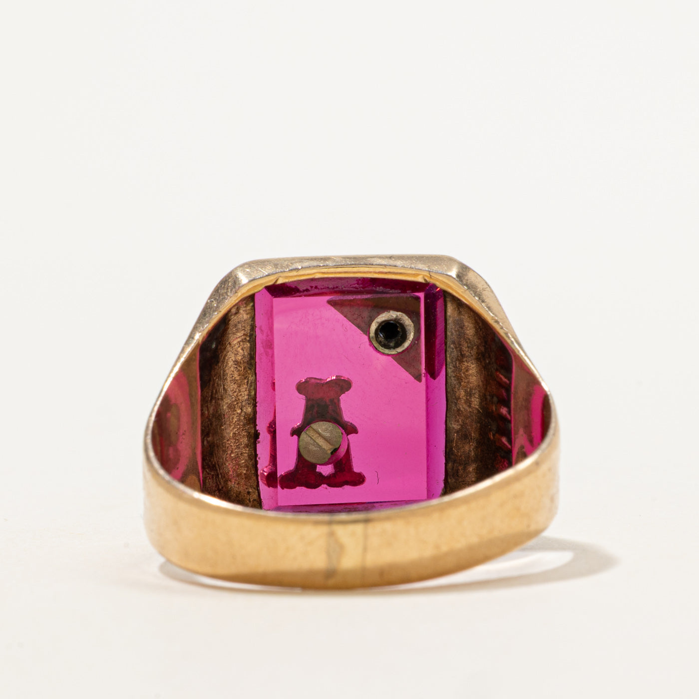 Synthetic Ruby & Diamond 'A' Initial Ring | 5.50ct, 0.01ct | SZ 12.75 |