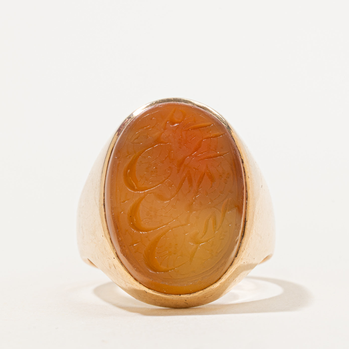 Carved Carnelian Signet Ring | 10.00ct | SZ 11 |