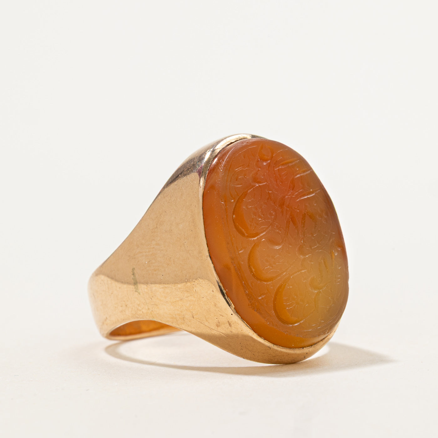 Carved Carnelian Signet Ring | 10.00ct | SZ 11 |