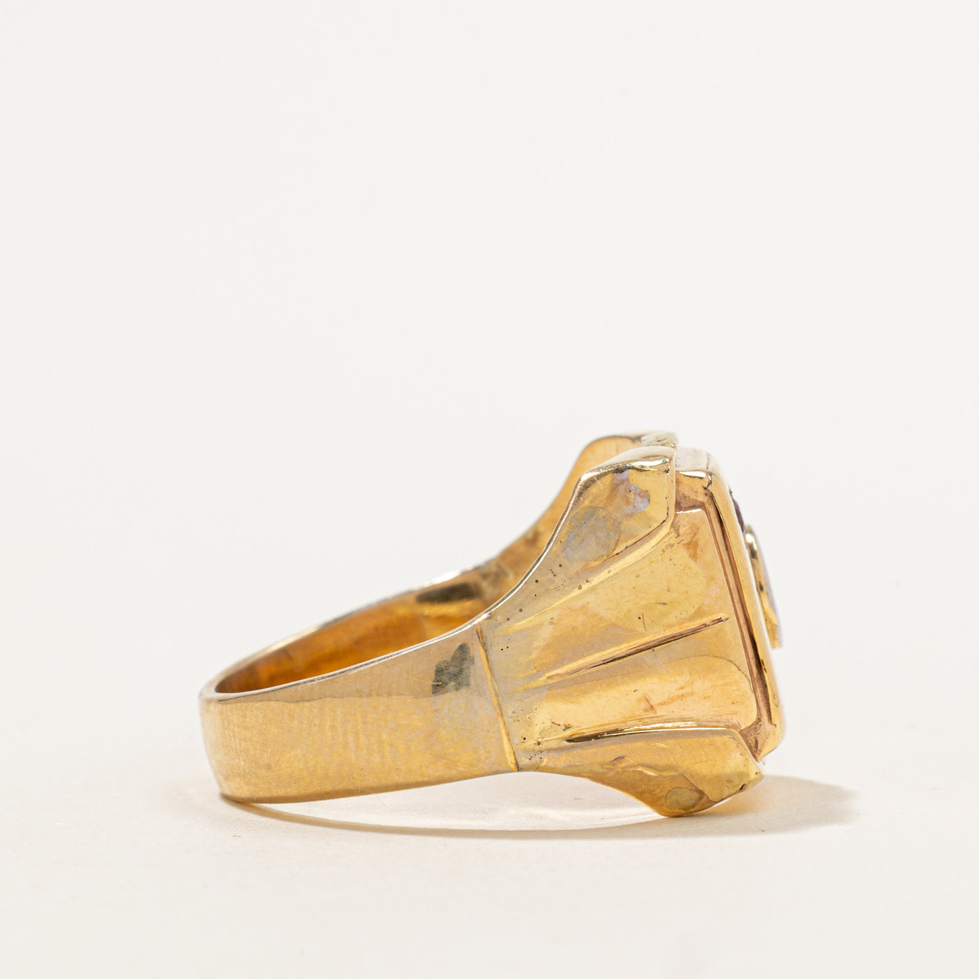 'C' Initialed Ruby Signet Ring | 0.06ct | SZ 12.25 |