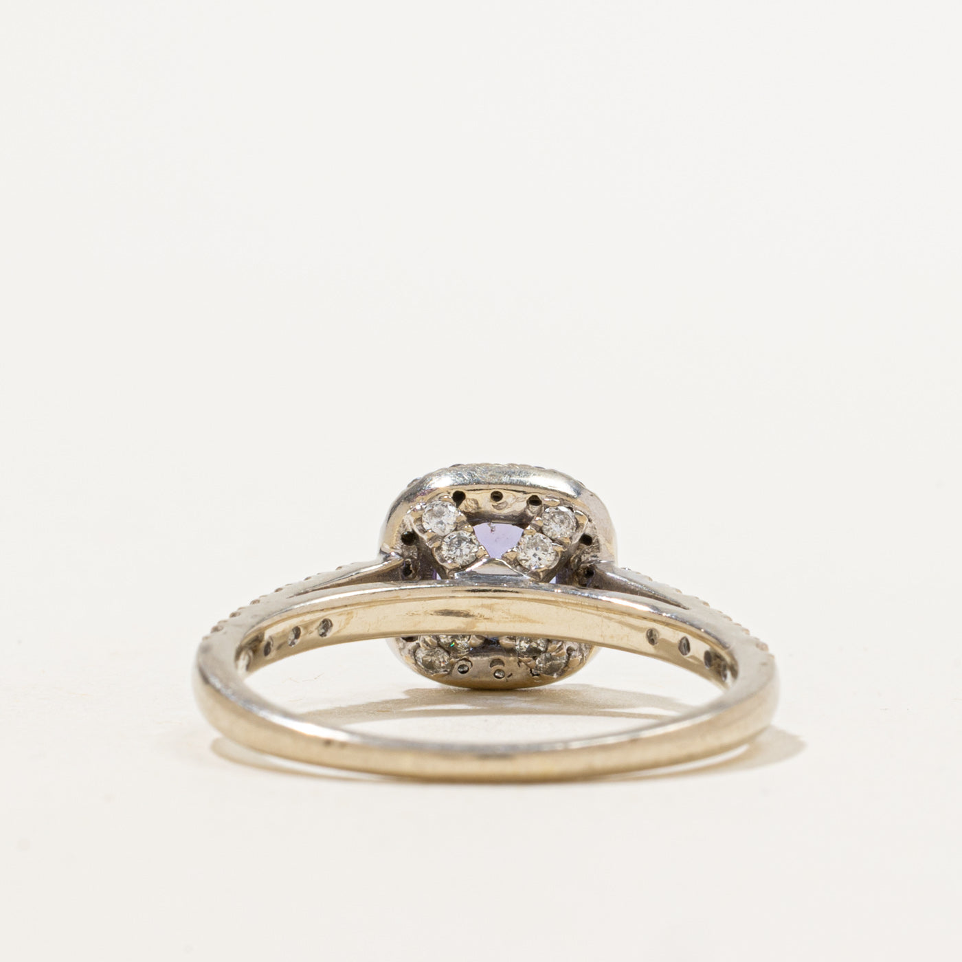 Bague halo de tanzanite et de diamants | 1,00 ct, 0,46 ct au total | Taille 8,25 |