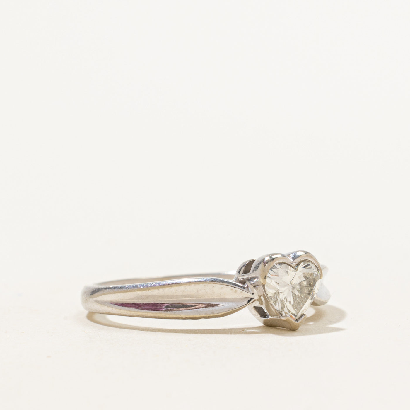 Bague en or avec diamant en forme de cœur | 0,40 ct | Taille 7 |