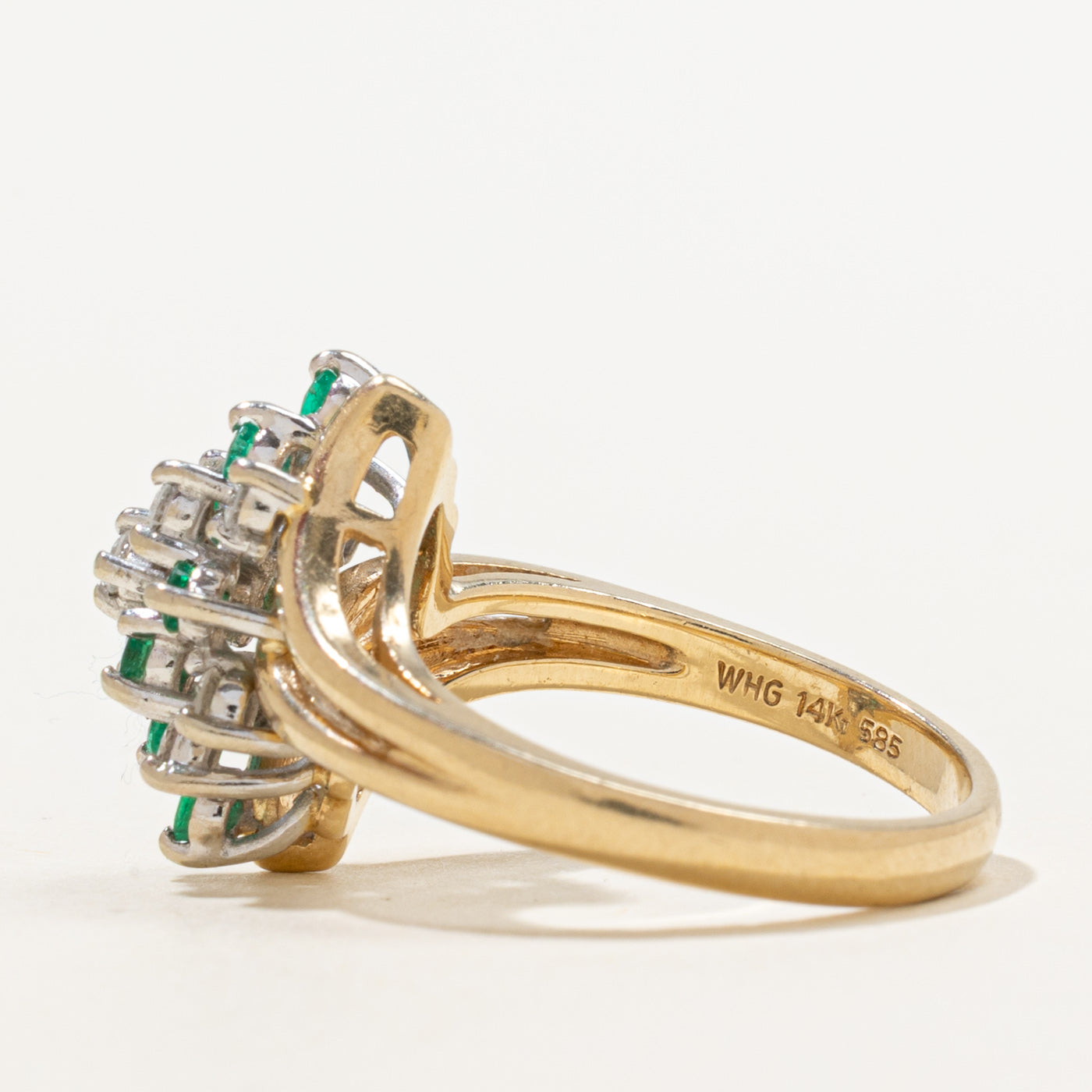 Diamond & Emerald Waterfall Ring | 0.27ctw, 0.18ctw | SZ 6.75 |