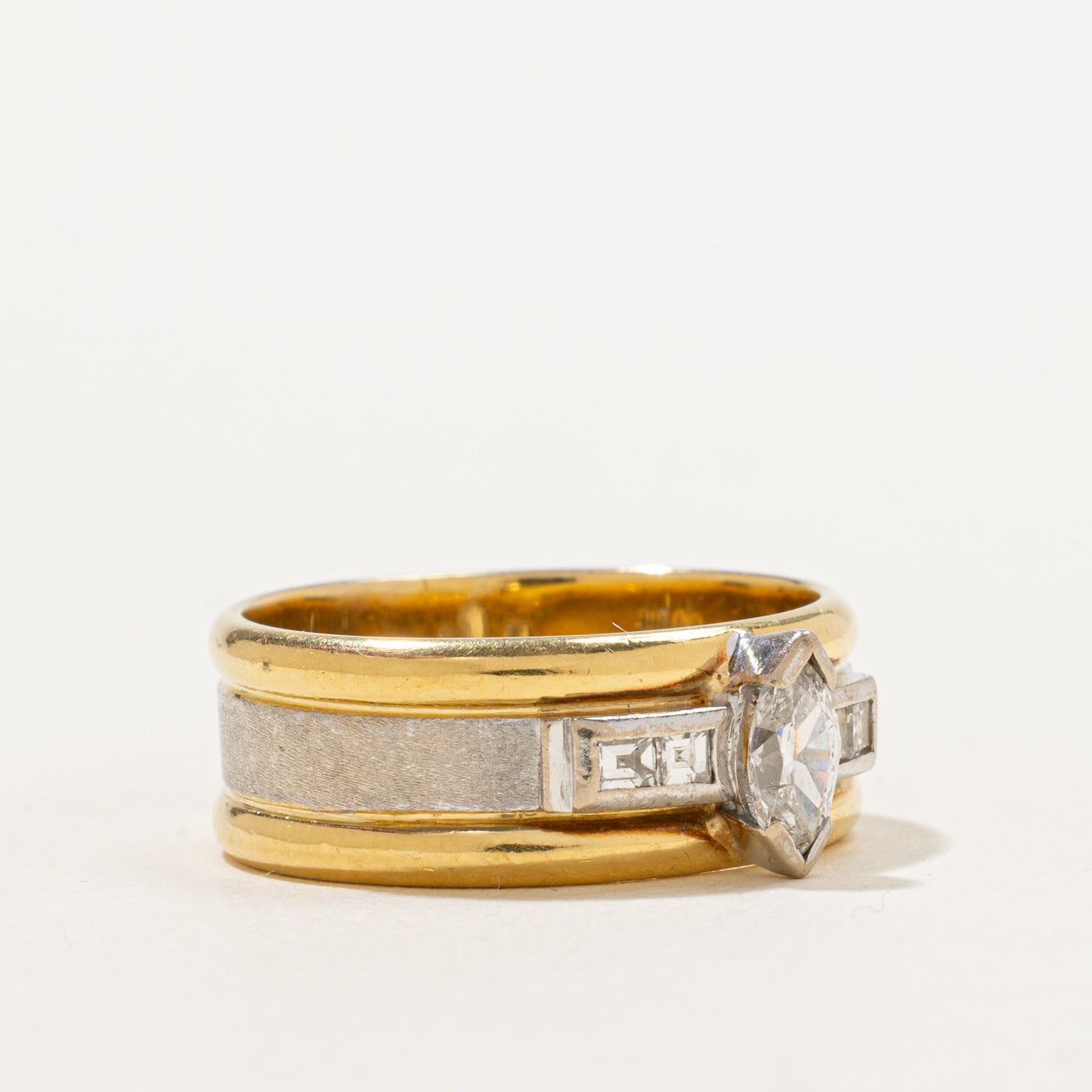 Two Tone Marquise Diamond Ring | 0.69ctw | SZ 8.25 |
