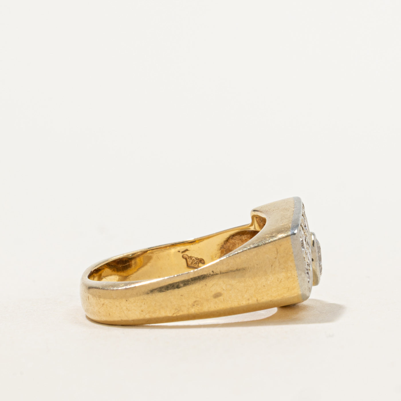 Bague en diamant style ancien européen sur mesure des années 1970 | 0,40 ct | Taille 6,5 |