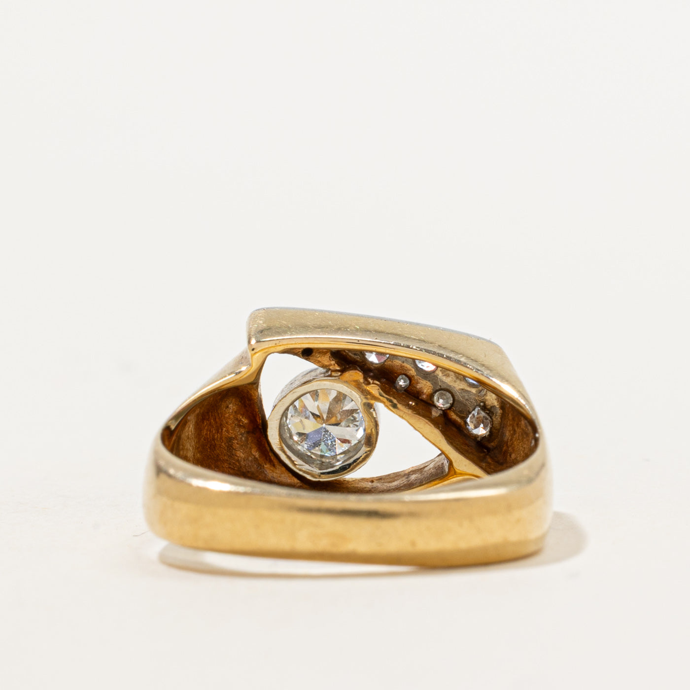 Bague en diamant style ancien européen sur mesure des années 1970 | 0,40 ct | Taille 6,5 |