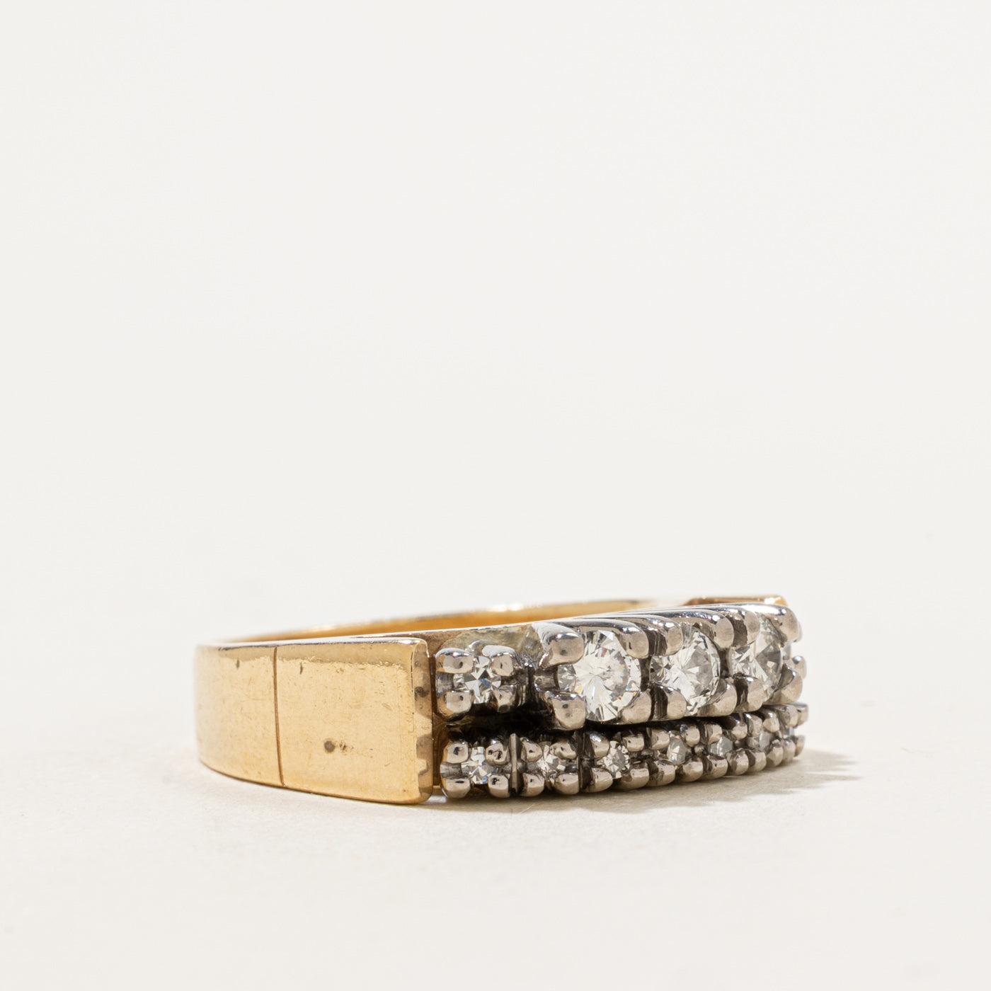 Bague double rangée de diamants | 0,57 ct | Taille 7 |