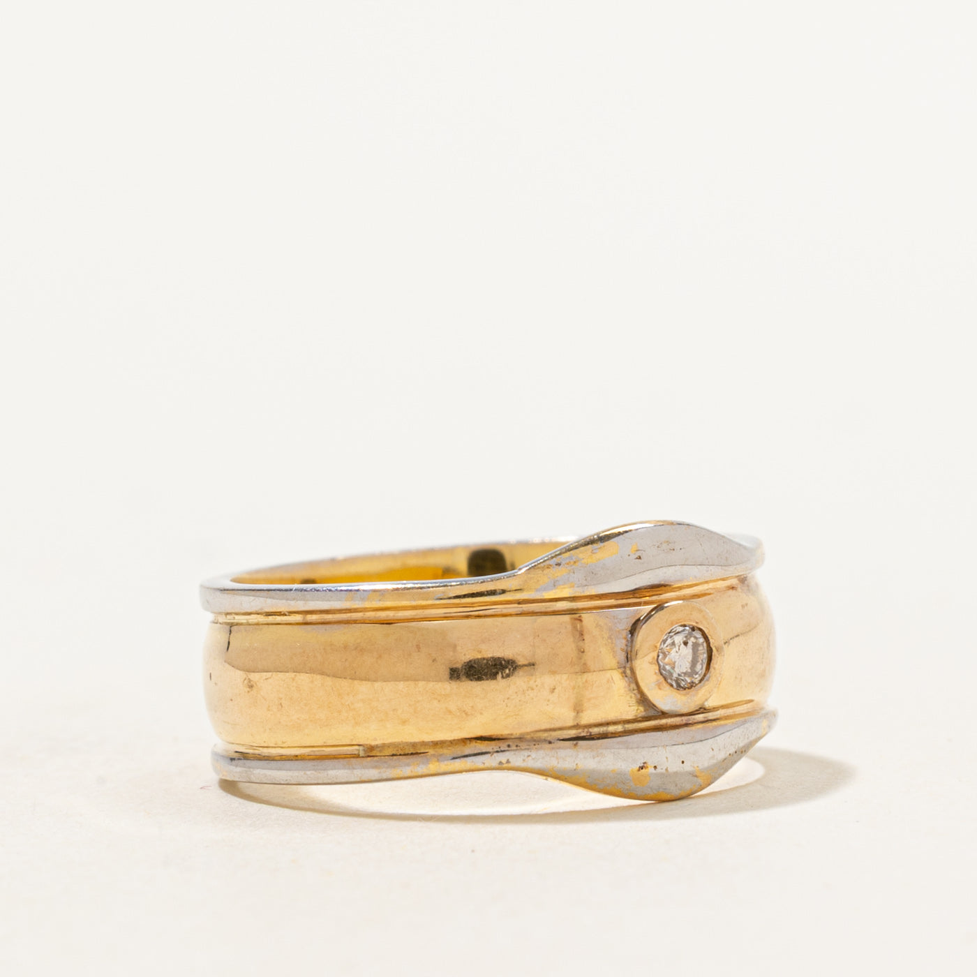 Bezel Set Diamond Two Tone Ring | 0.04ct | SZ 5.75 |