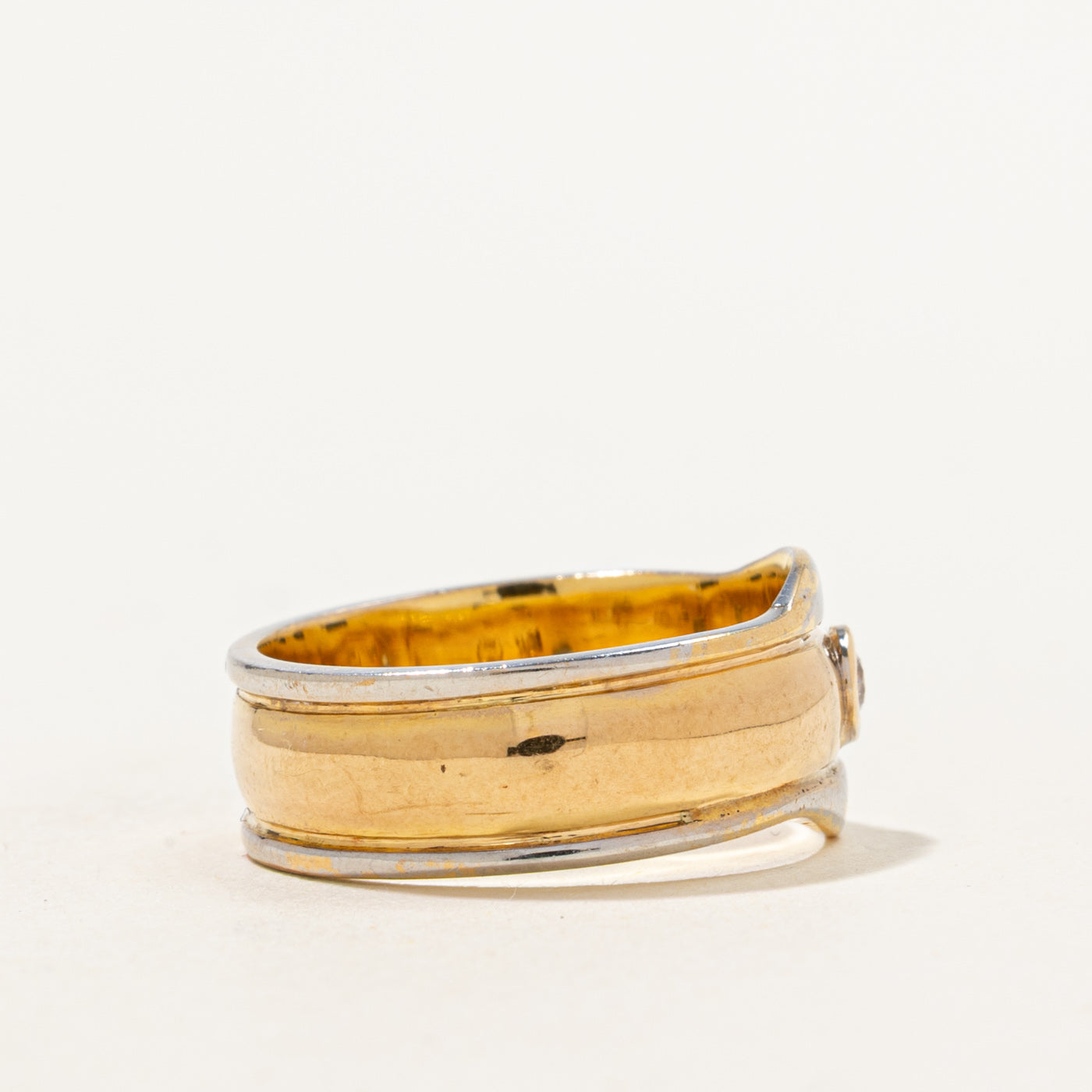 Bezel Set Diamond Two Tone Ring | 0.04ct | SZ 5.75 |