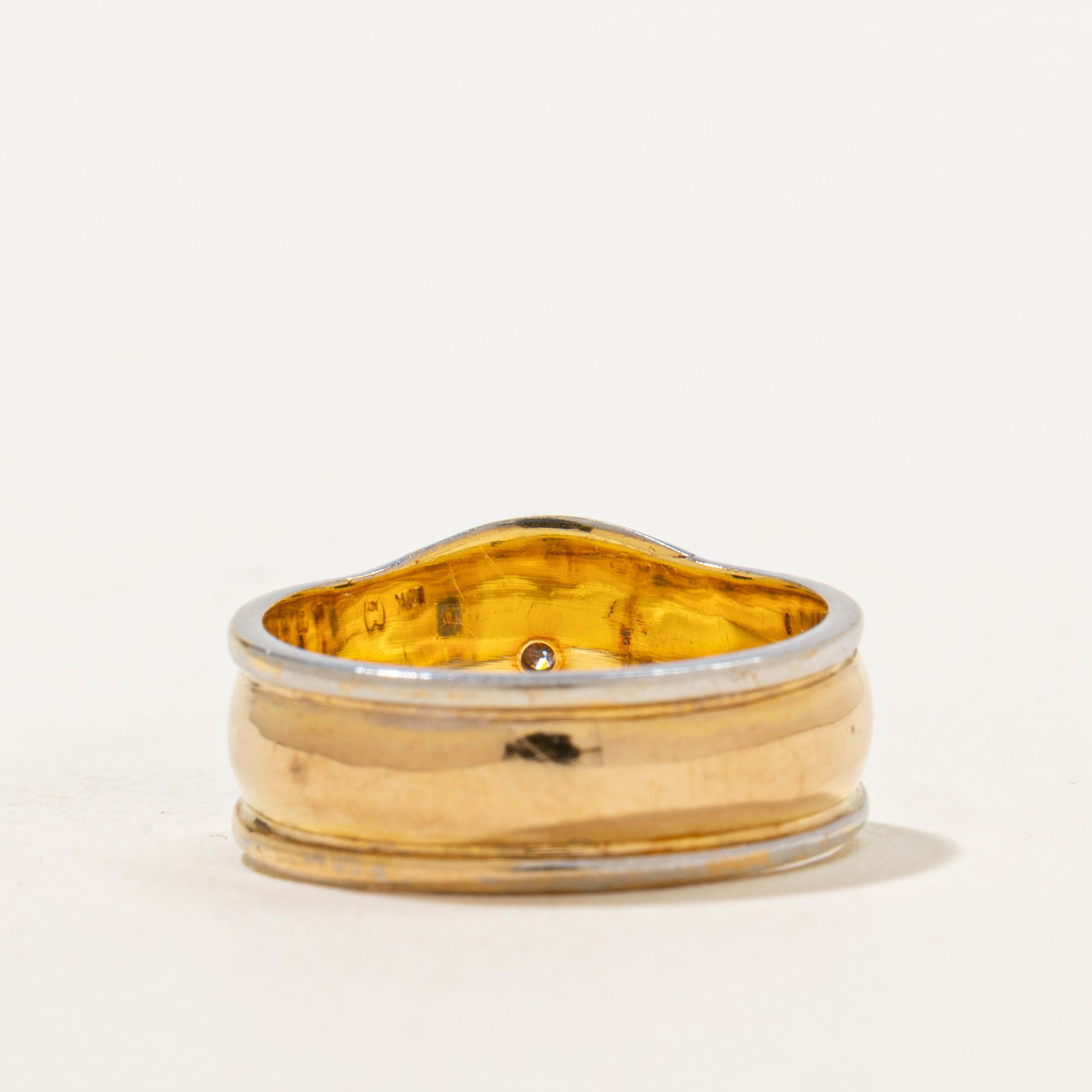 Bezel Set Diamond Two Tone Ring | 0.04ct | SZ 5.75 |