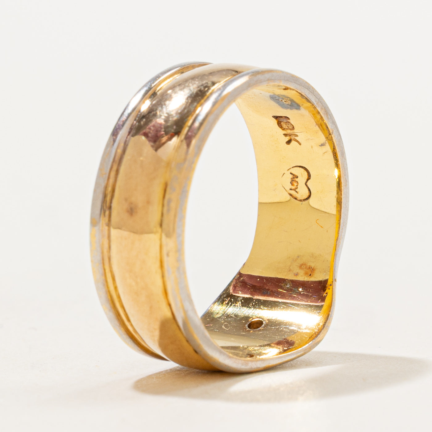 Bezel Set Diamond Two Tone Ring | 0.04ct | SZ 5.75 |
