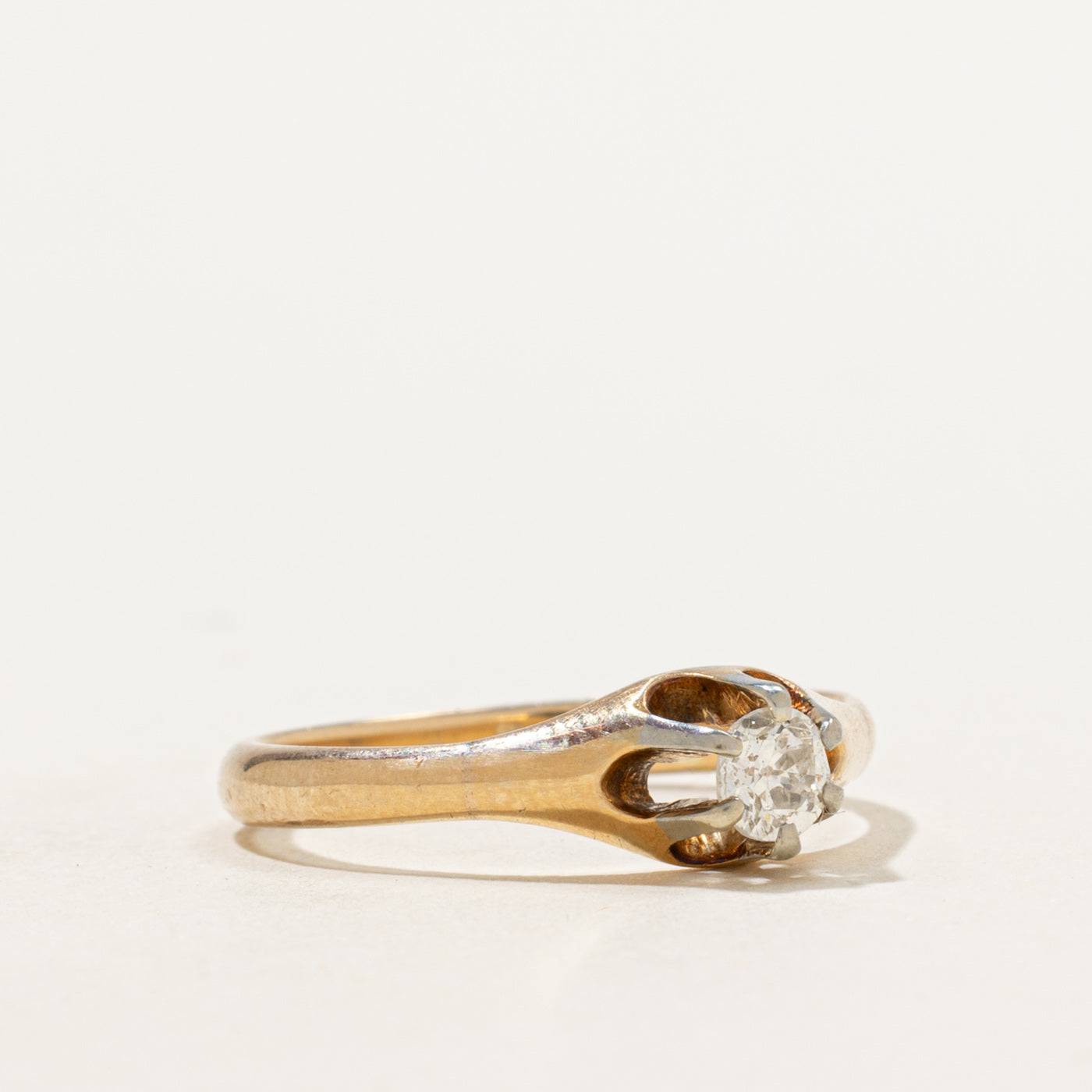 Bague solitaire en diamant de style édouardien | 0,22 ct | Taille 7 |